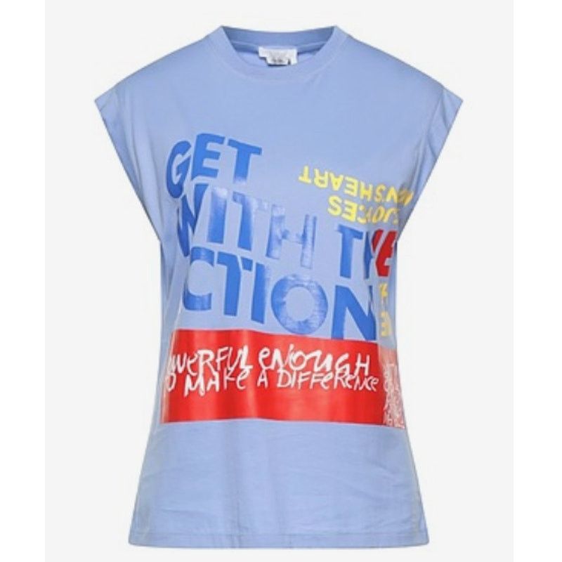 Chloe Corita Kent Graphic print Cotton jersey T shirt Tender Blue Size M / US 6-8 / IT 42-44 - 1 Thumbnail