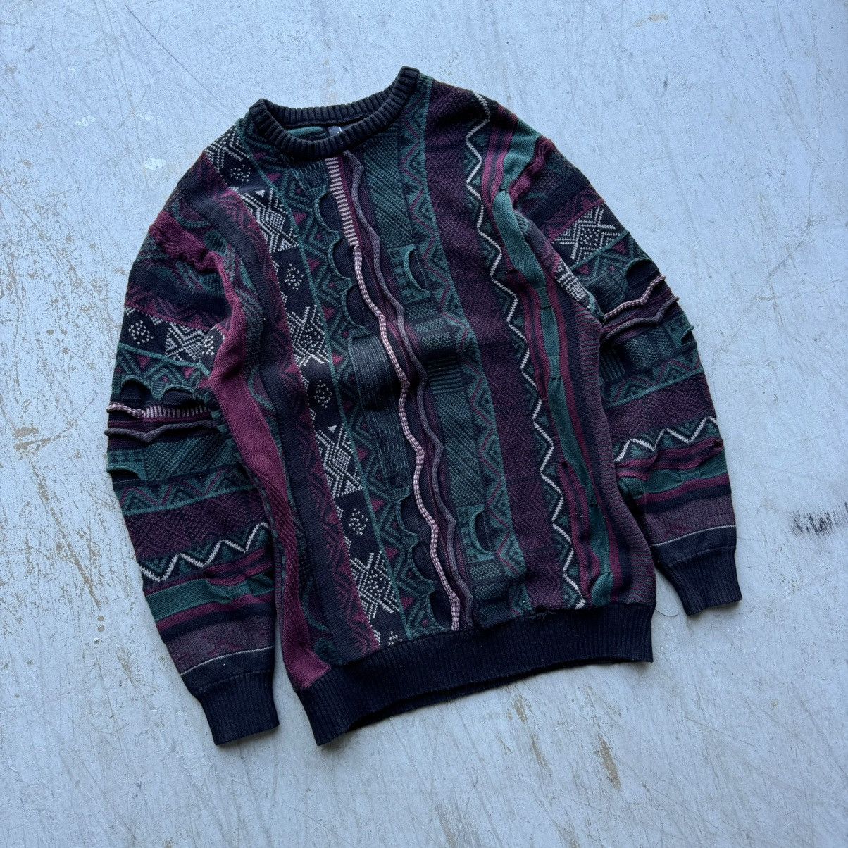 Coogi × Tundra × Vintage Vintage 90s Tundra Coogi Style Black Green Knit Sweater Size US L / EU 52-54 / 3 - 2 Thumbnail