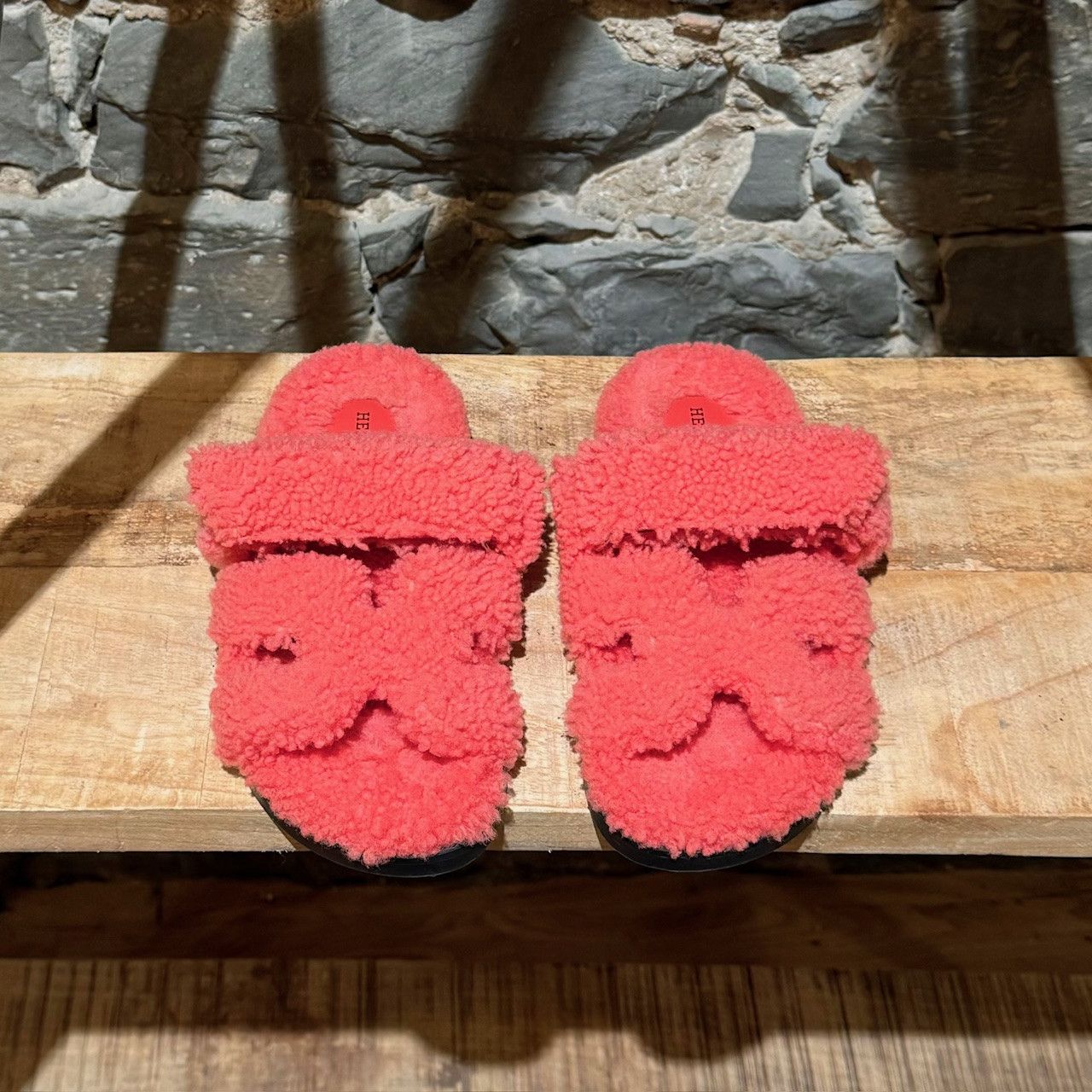 Hermes Hermès Rose Du Désert Chypre Shearling Sandals Size US 5.5 / IT 35.5 - 2 Thumbnail