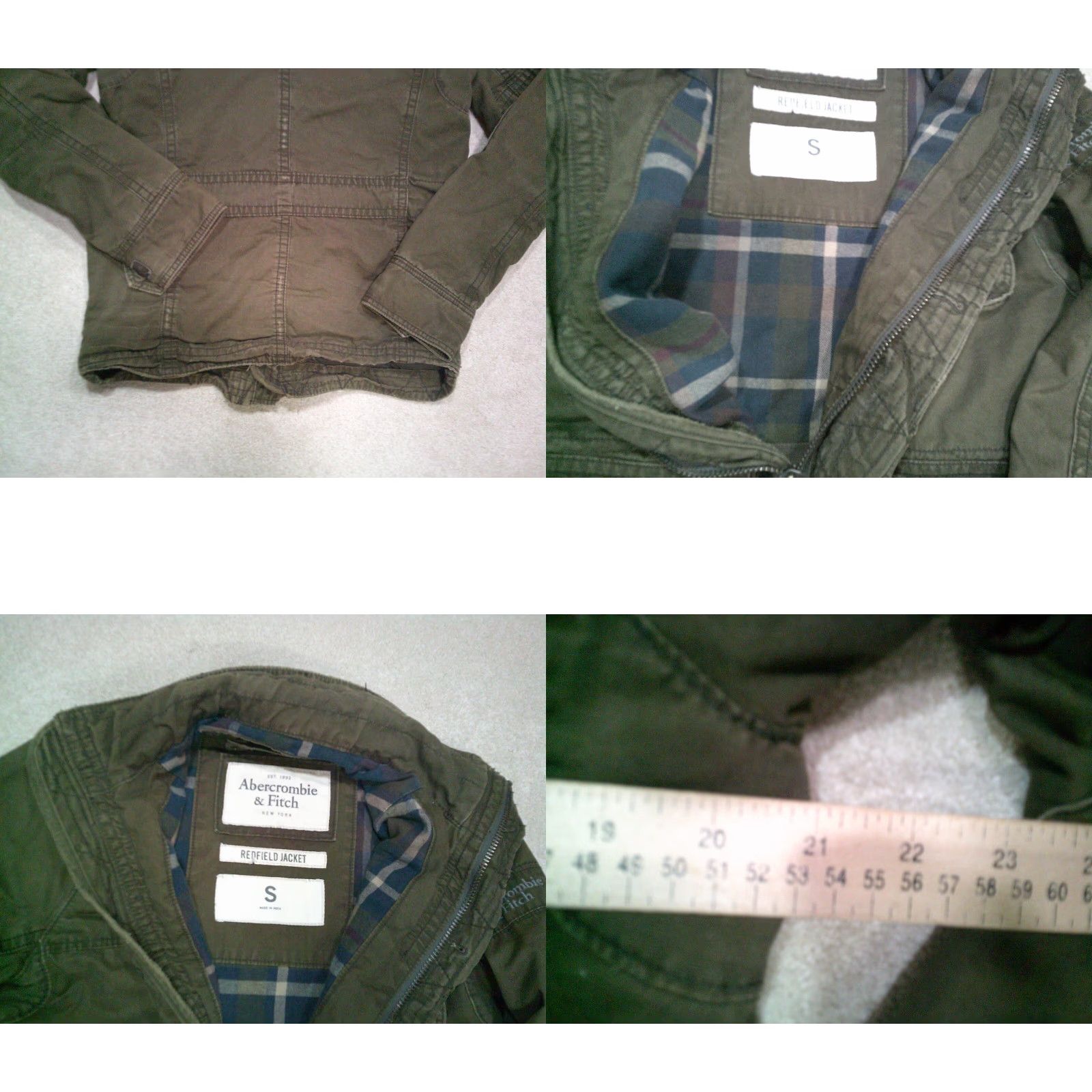 Abercrombie & Fitch Abercrombie & Fitch Redfield Utility Jacket Mens Small Green Military Blanket Size US S / EU 44-46 / 1 - 8 Thumbnail