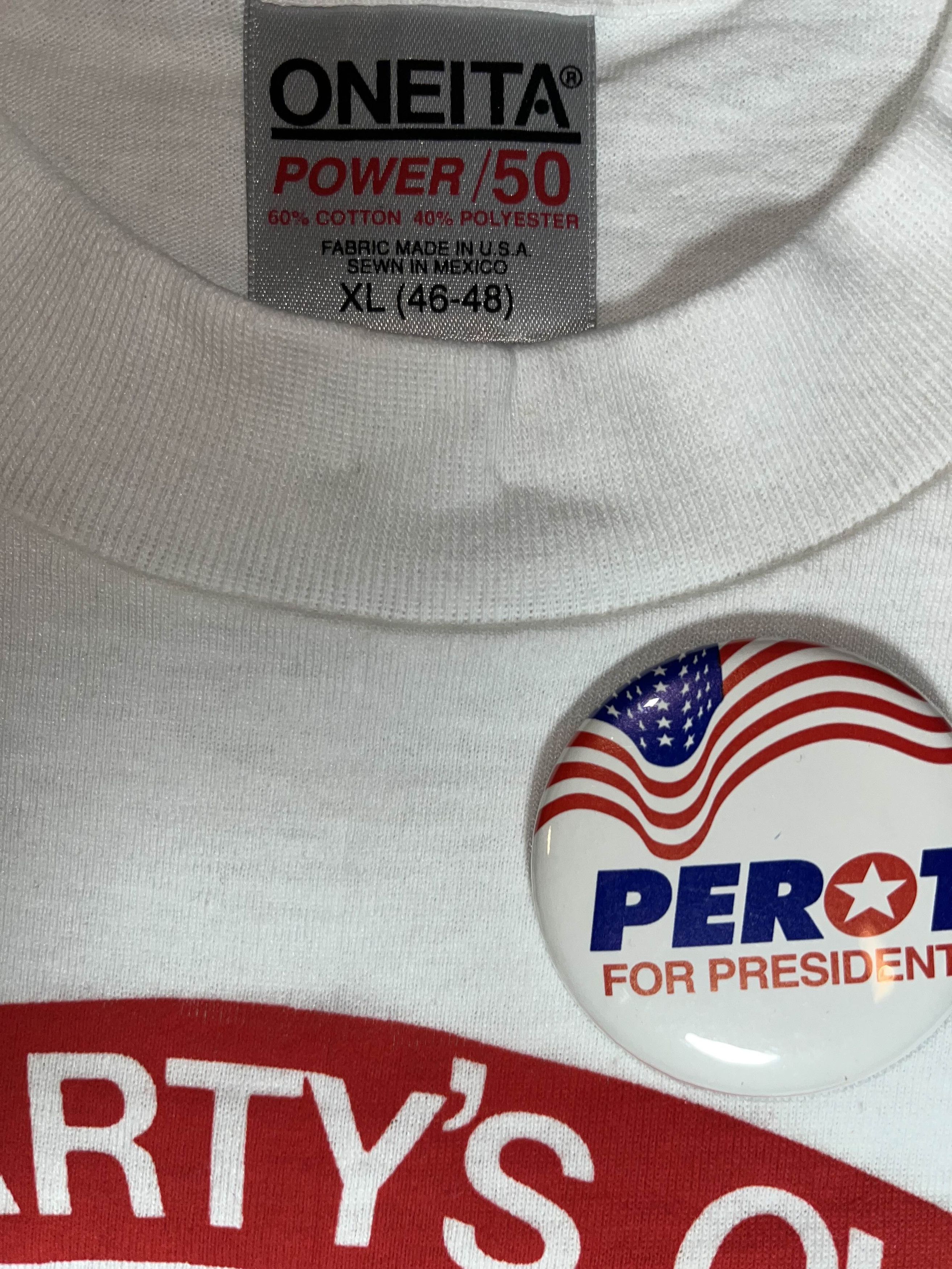 President's × Vintage 90s The Party's Over Perot 1992 Election Shirt Size US XL / EU 56 / 4 - 4 Thumbnail