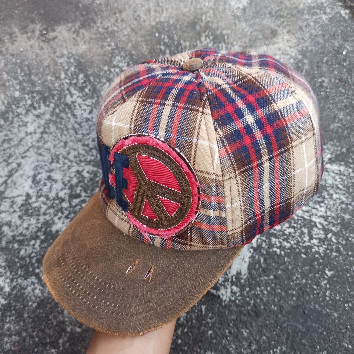 14th Addiction SICK,, peace hat grunge distressed with leather visor Size ONE SIZE - 4 Thumbnail
