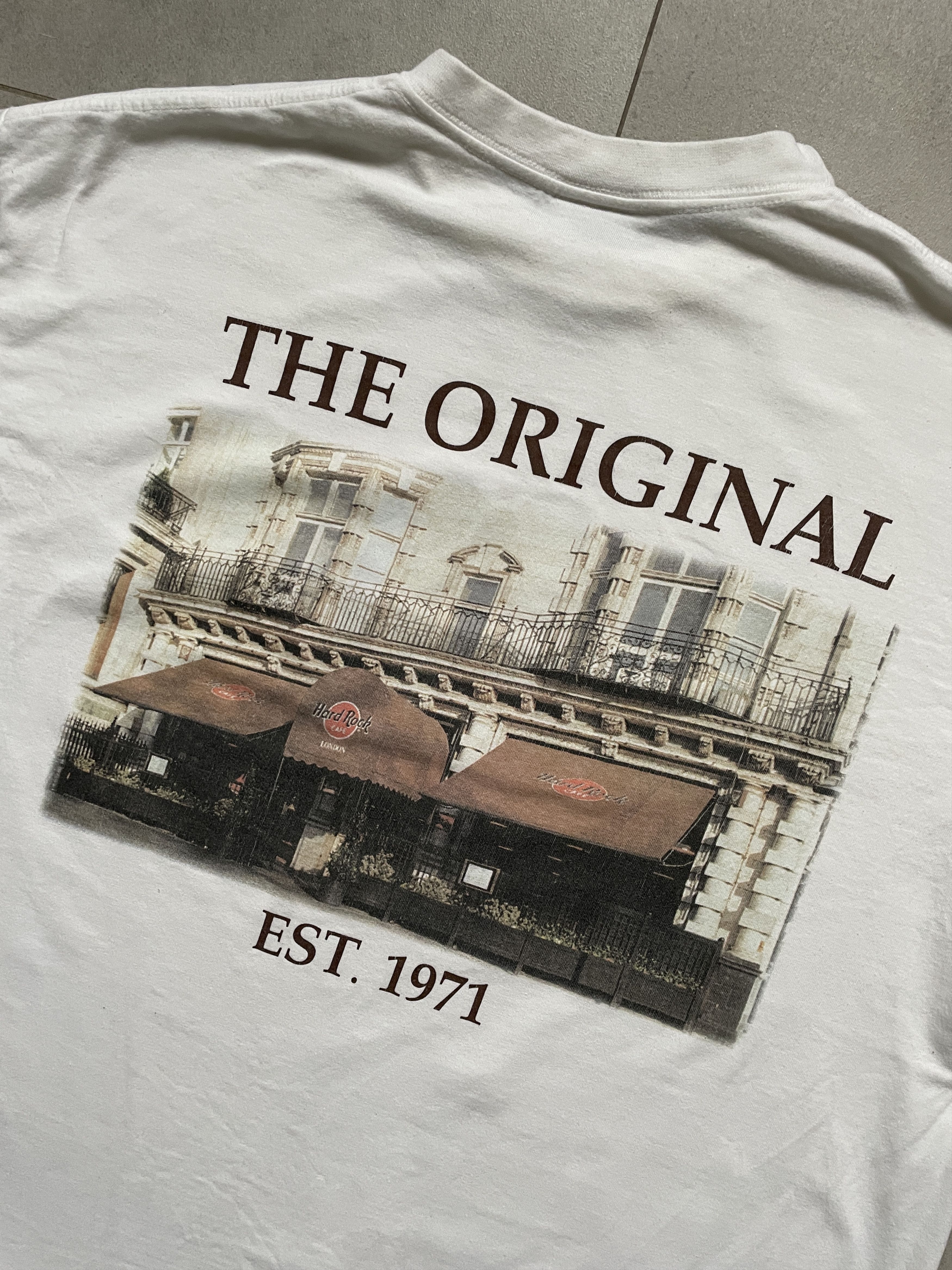 Hard Rock Cafe VINTAGE 90S HARD ROCK CAFÉ LONDON WHITE ORIGINAL 1971 CAFE Size US XL / EU 56 / 4 - 2 Thumbnail