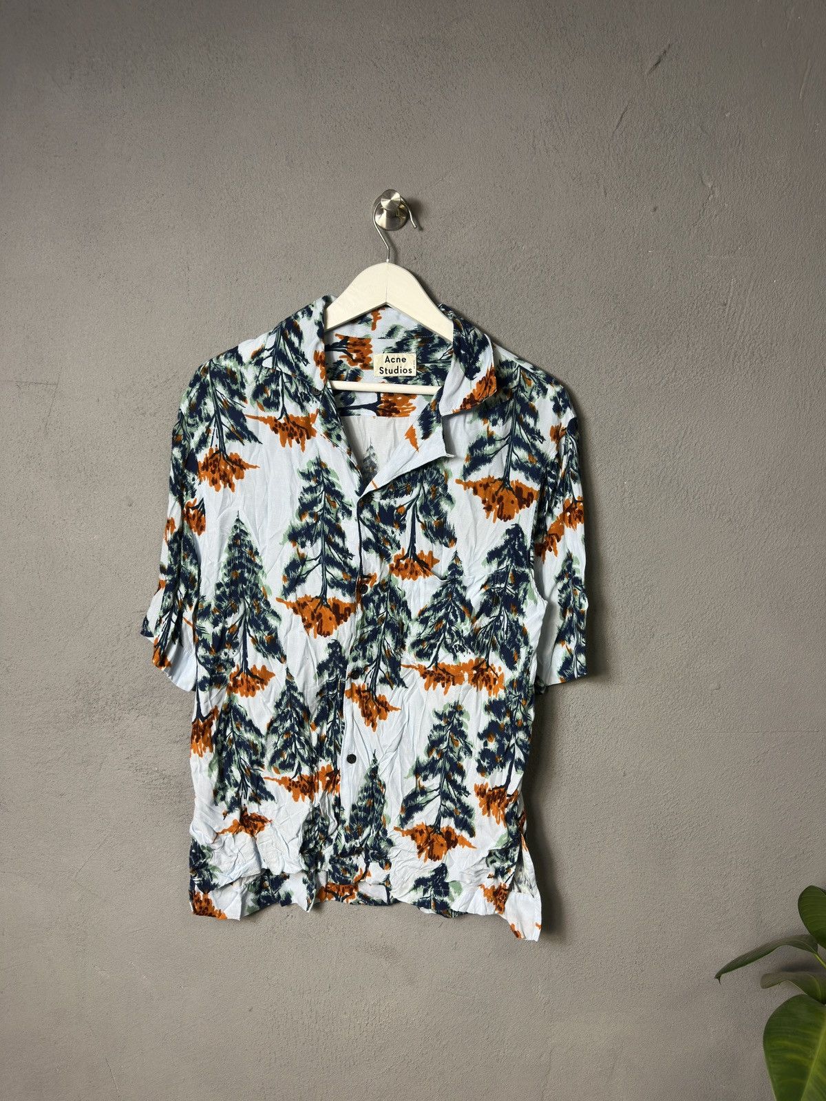 Acne Studios Simon Pine Camp Collar Vacation Shirt
