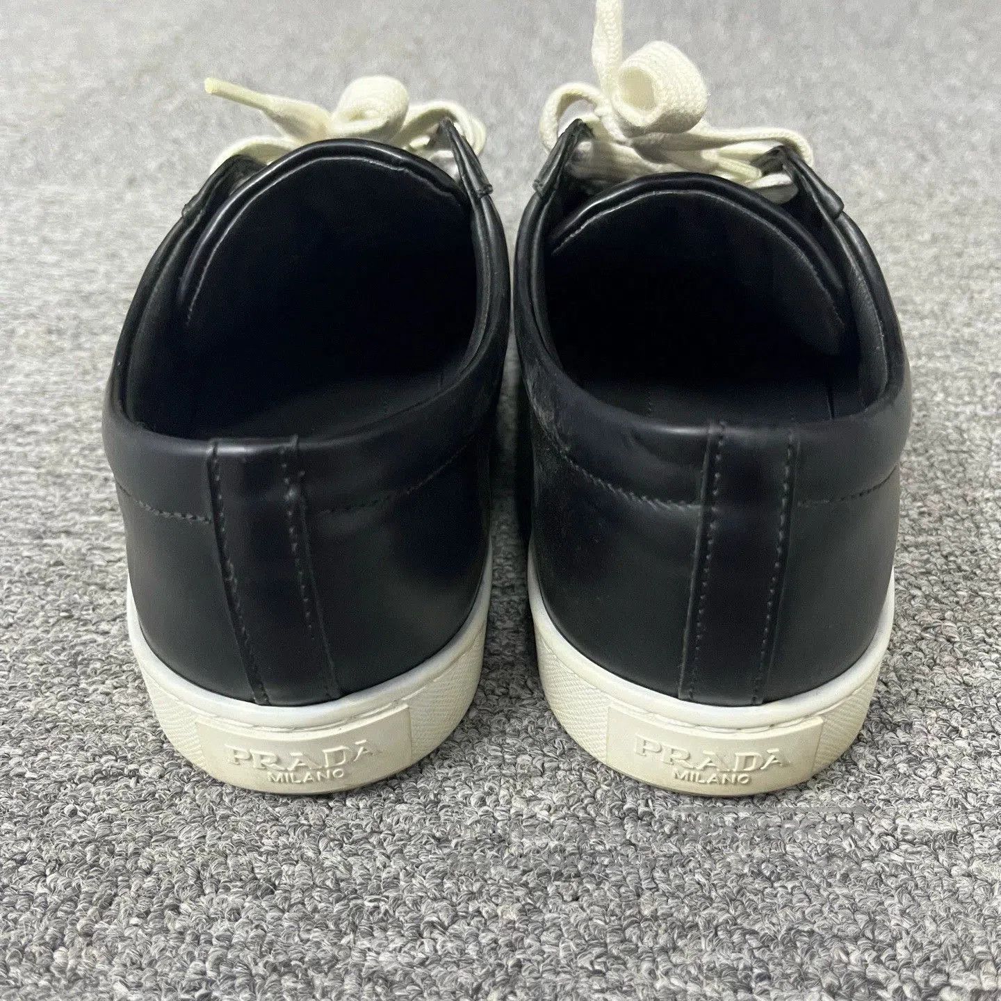 Prada prada black leather low-top fashion sneakers. Size US 5.5 / EU 38 - 3 Thumbnail