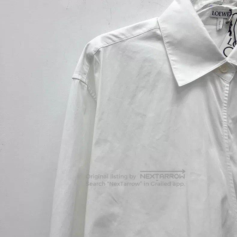 Loewe Loewe White irregular pleat design cotton collar long slee Size XS / US 0-2 / IT 36-38 - 3 Thumbnail