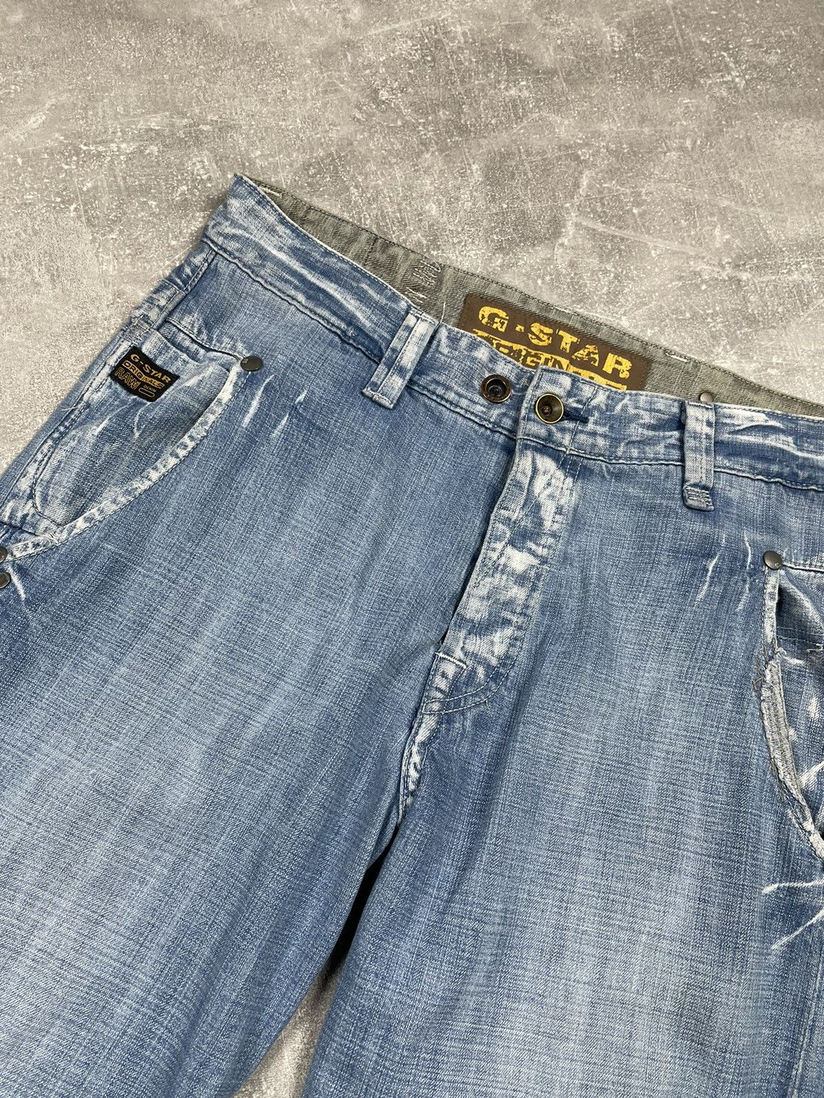 G-Star × Japanese Brand G-Star Raw Washed Blue Vintage Faded Denim Jeans Size US 34 / EU 50 - 3 Thumbnail