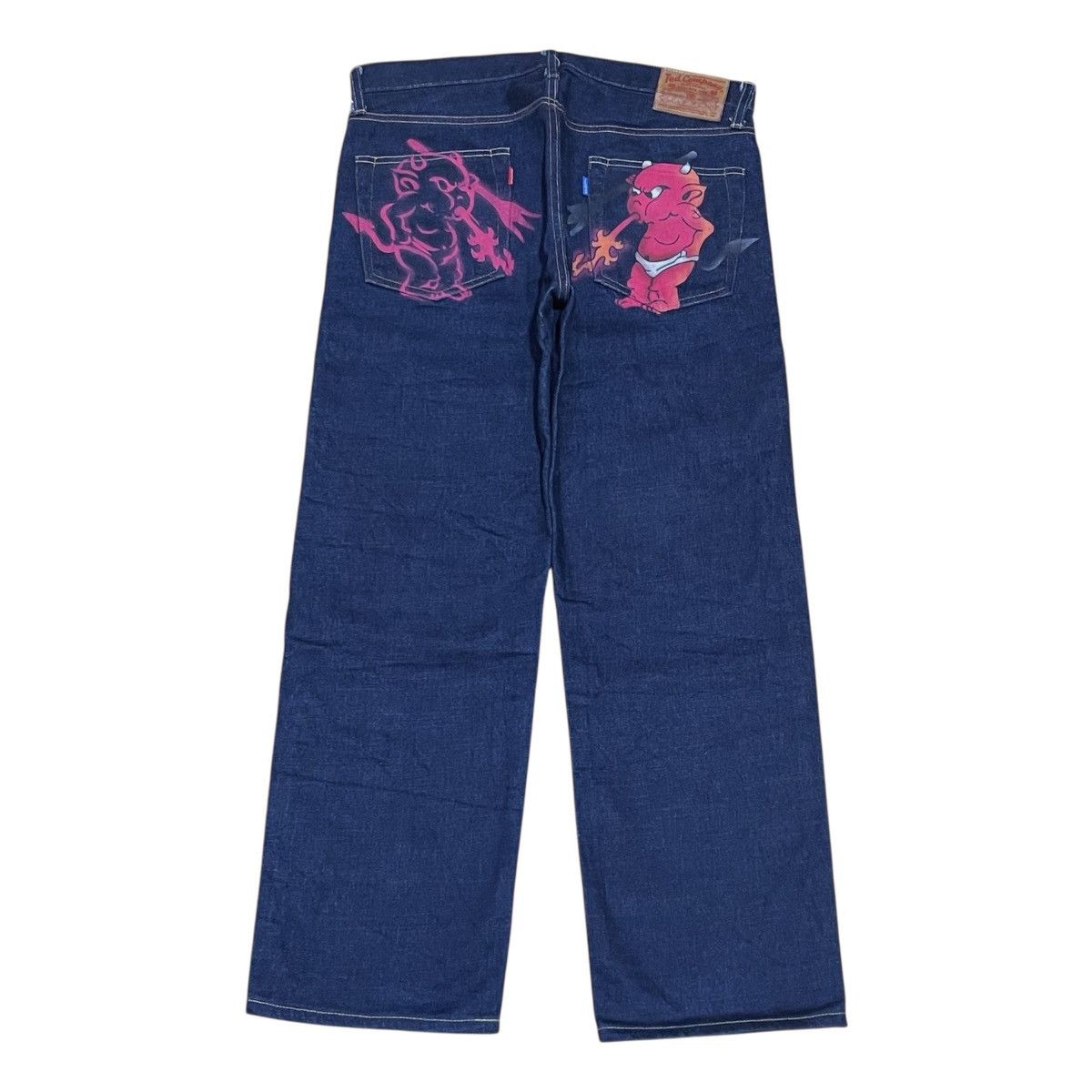 Japanese Brand Vtg Lucky Devil Jeans Indigo Selvedge Pants (34) Size US 34 / EU 50 - 1 Thumbnail
