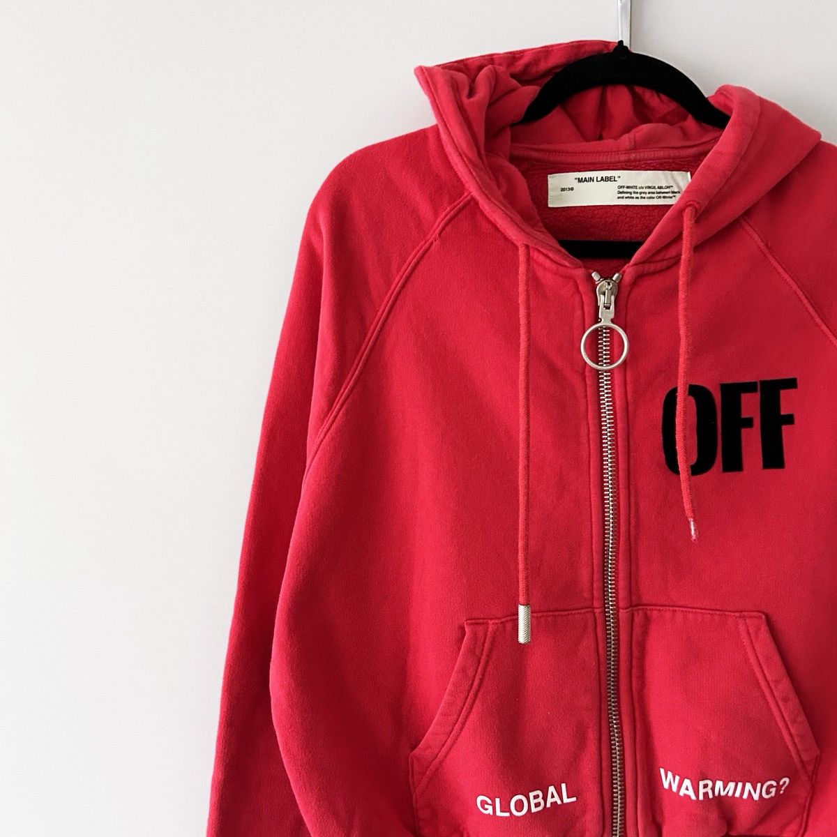Off-White Off White hoodie global warning red Size S / US 4 / IT 40 - 3 Thumbnail
