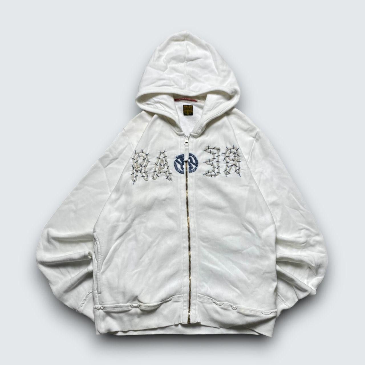 Japanese Brand 00s Embroidered Zip Hoodie White L Size US L / EU 52-54 / 3 - 1 Thumbnail