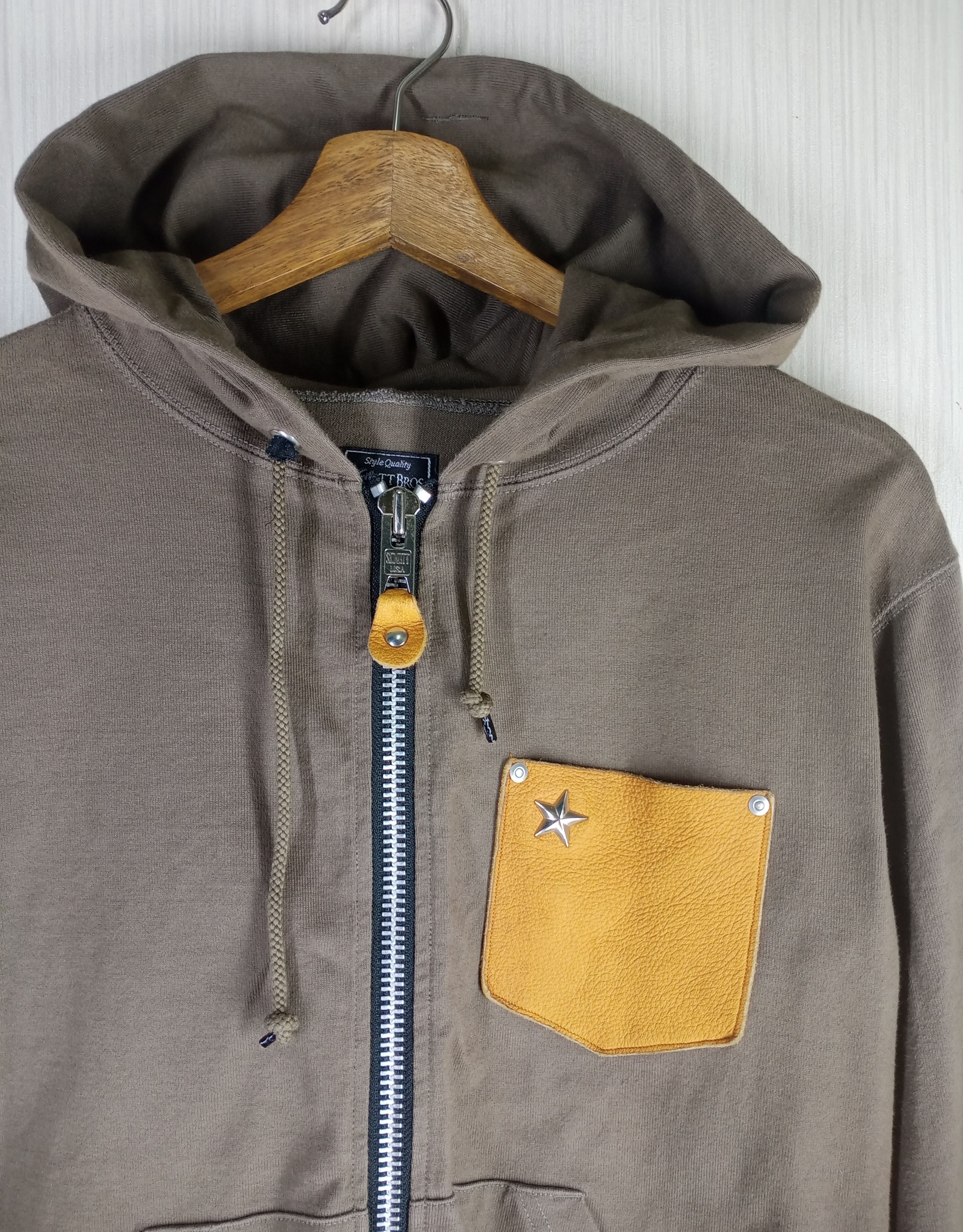 Schott Rare Vintage Schott N.Y.C Leather Pocket Zipper Hoodie Size US S / EU 44-46 / 1 - 2 Thumbnail