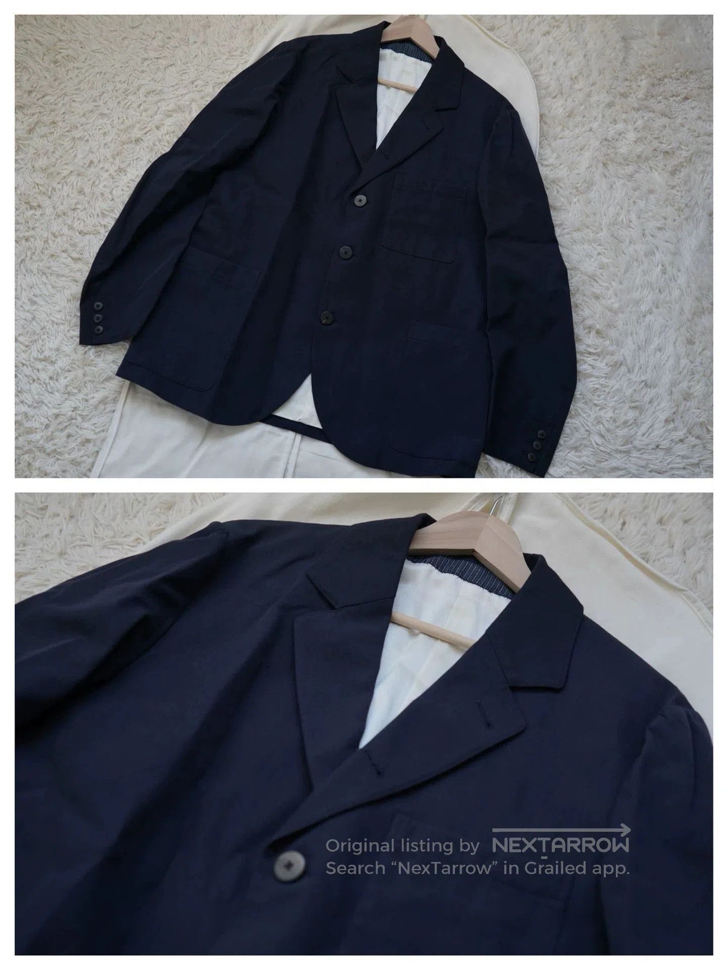 Visvim Black Single-Breasted Blazer with Polka Dot Cuffs. Size US XL / EU 56 / 4 - 3 Thumbnail
