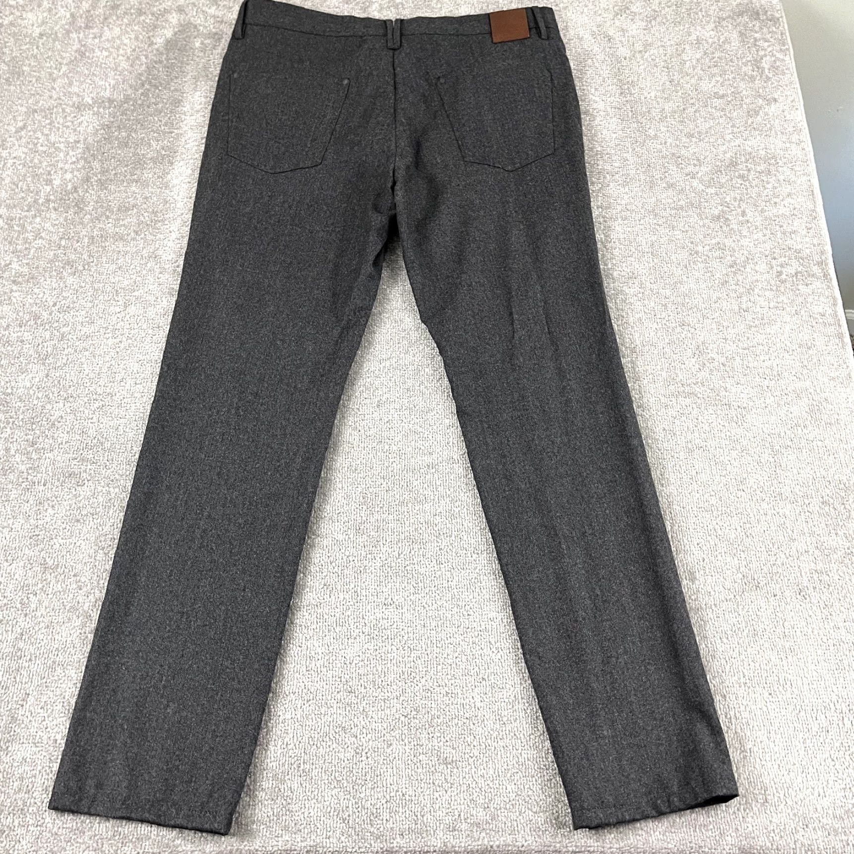 Incotex INCOTEX Pants Mens 38x33 Regular Straight Charcoal Gray Wool Dress Trousers Size US 38 / EU 54 - 2 Thumbnail