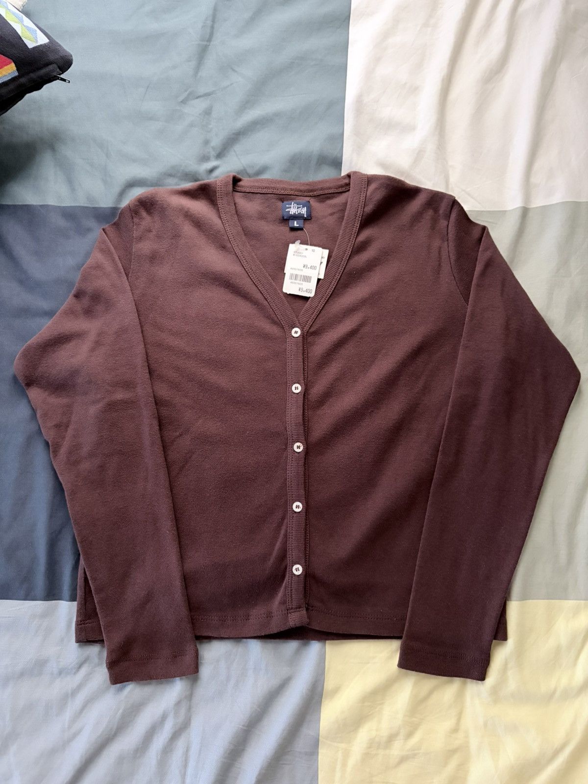Stussy Vintage Stussy 90s Baby Rib Cardigan Size L / US 10 / IT 46 - 1 Thumbnail