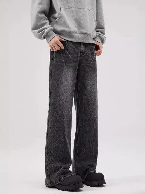 Japanese Brand aoka Lightning crack baggy vintage loose bootcut jeans Size US 32 / EU 48 - 2 Thumbnail