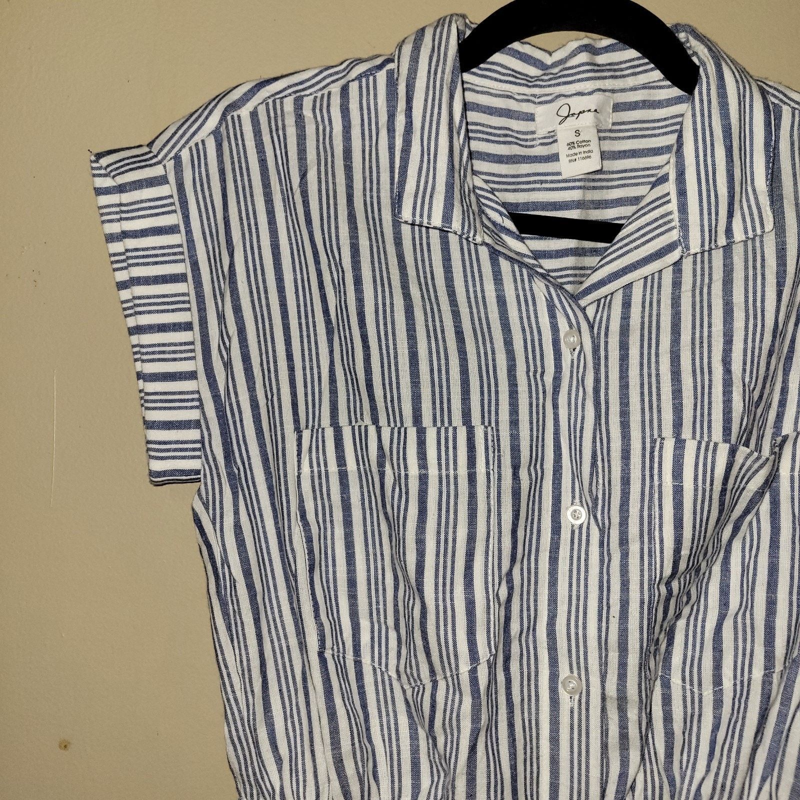 & Other Stories JAPNA Blue White Striped Cotton Button Front Dress Small Size S / US 4 / IT 40 - 6 Thumbnail