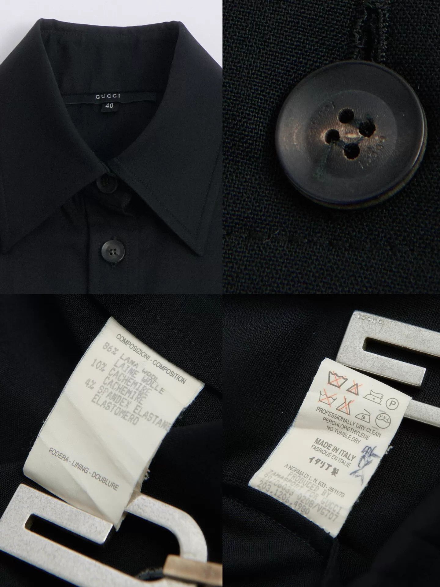 Gucci GUCCI by Tom Ford 1999 AW Black Tailored Shirt 40 Size S / US 4 / IT 40 - 9 Thumbnail