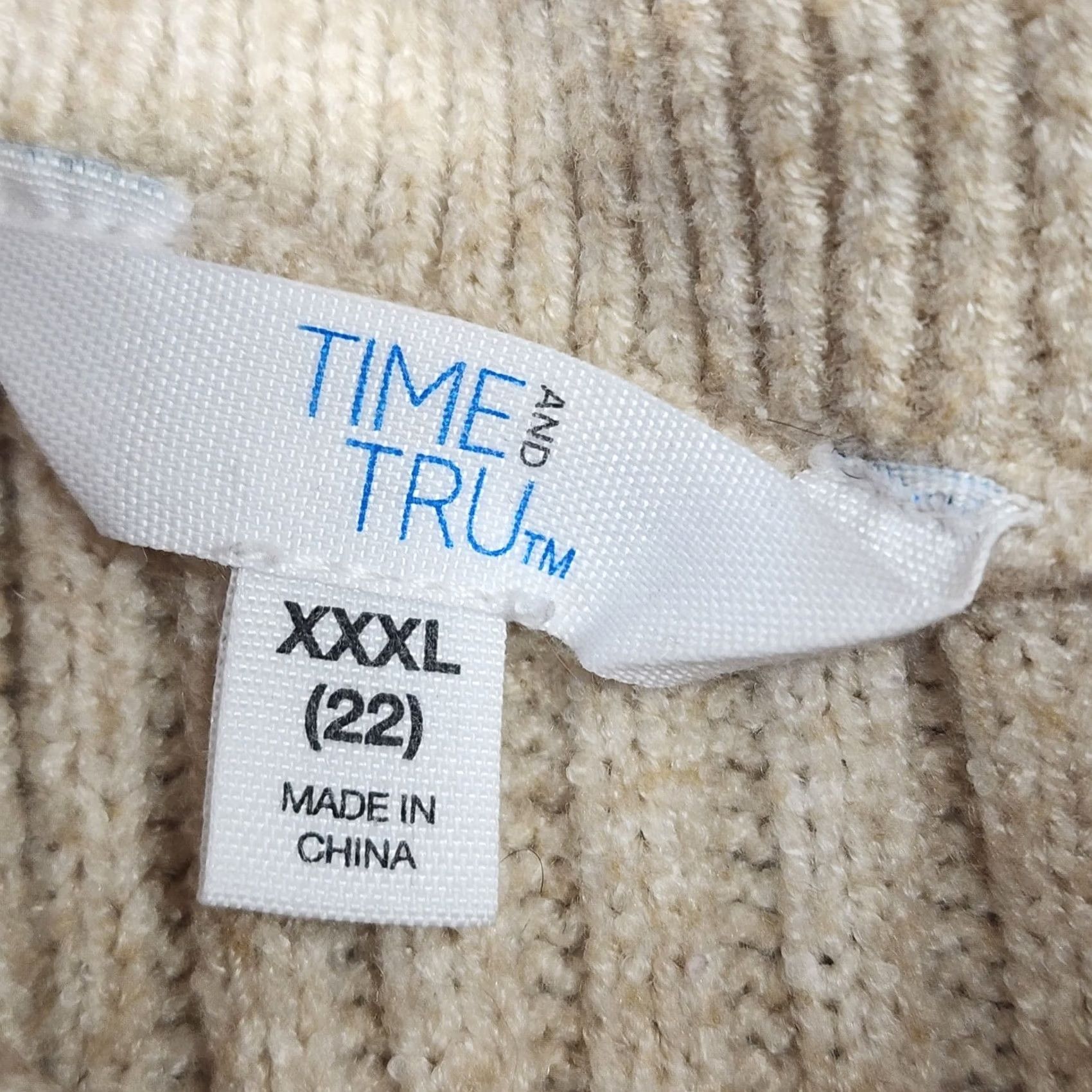 Vintage Time And Tru Skirt Womens 3XL Beige Ribbed Knit Pull On Stretch Midi Classic Size 40" / US 18 - 3 Thumbnail