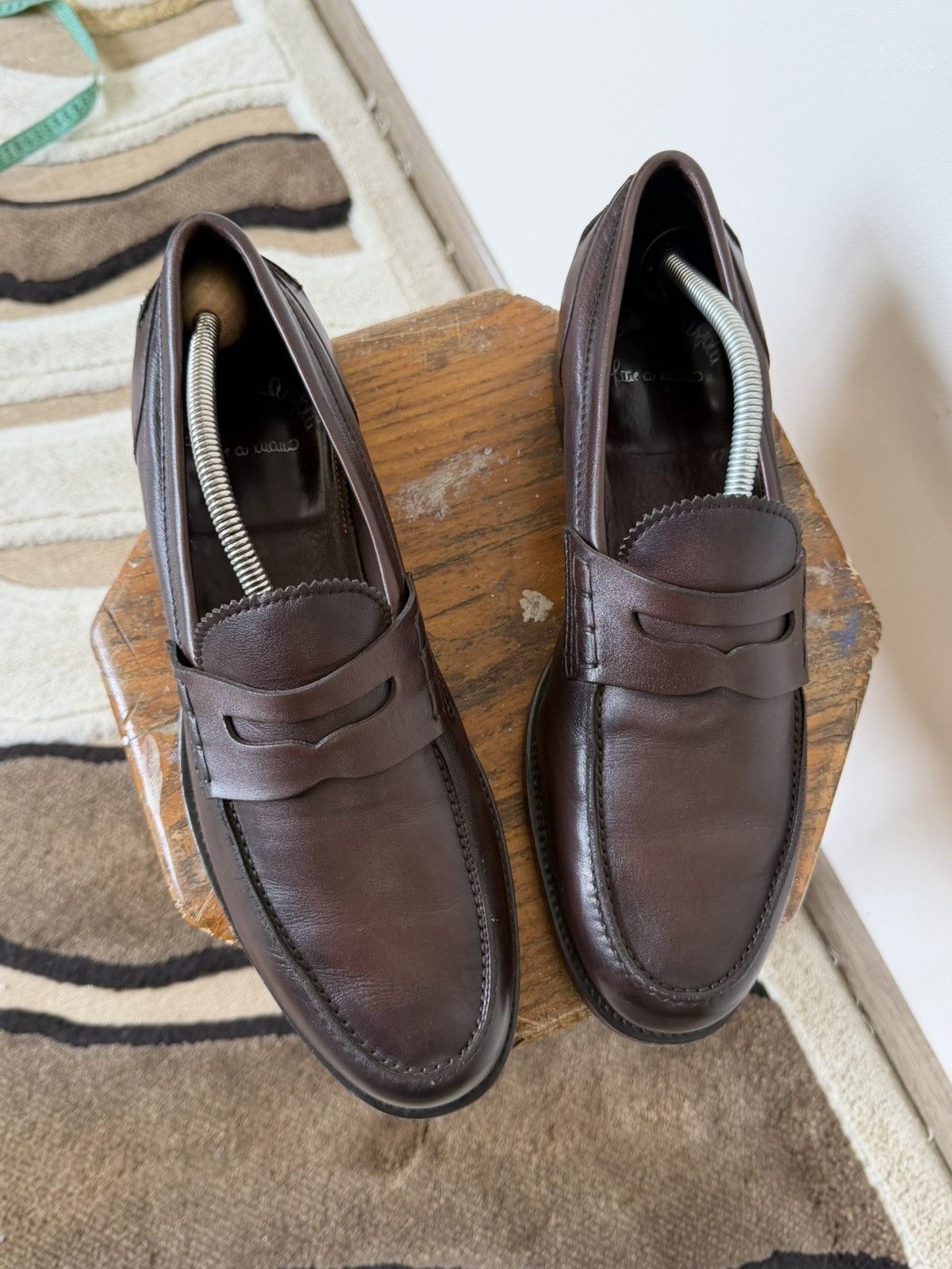 Santoni Vintage Santoni Leather Luxury Loafers Size US 10 / EU 43 - 5 Thumbnail