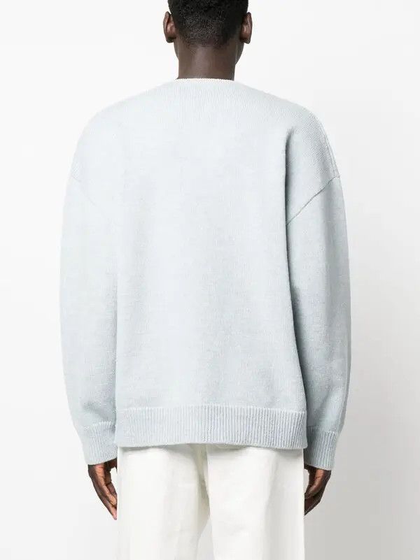 Raf Simons o1y0325 Logo V-neck Sweater in Light Blue Size US S / EU 44-46 / 1 - 4 Thumbnail