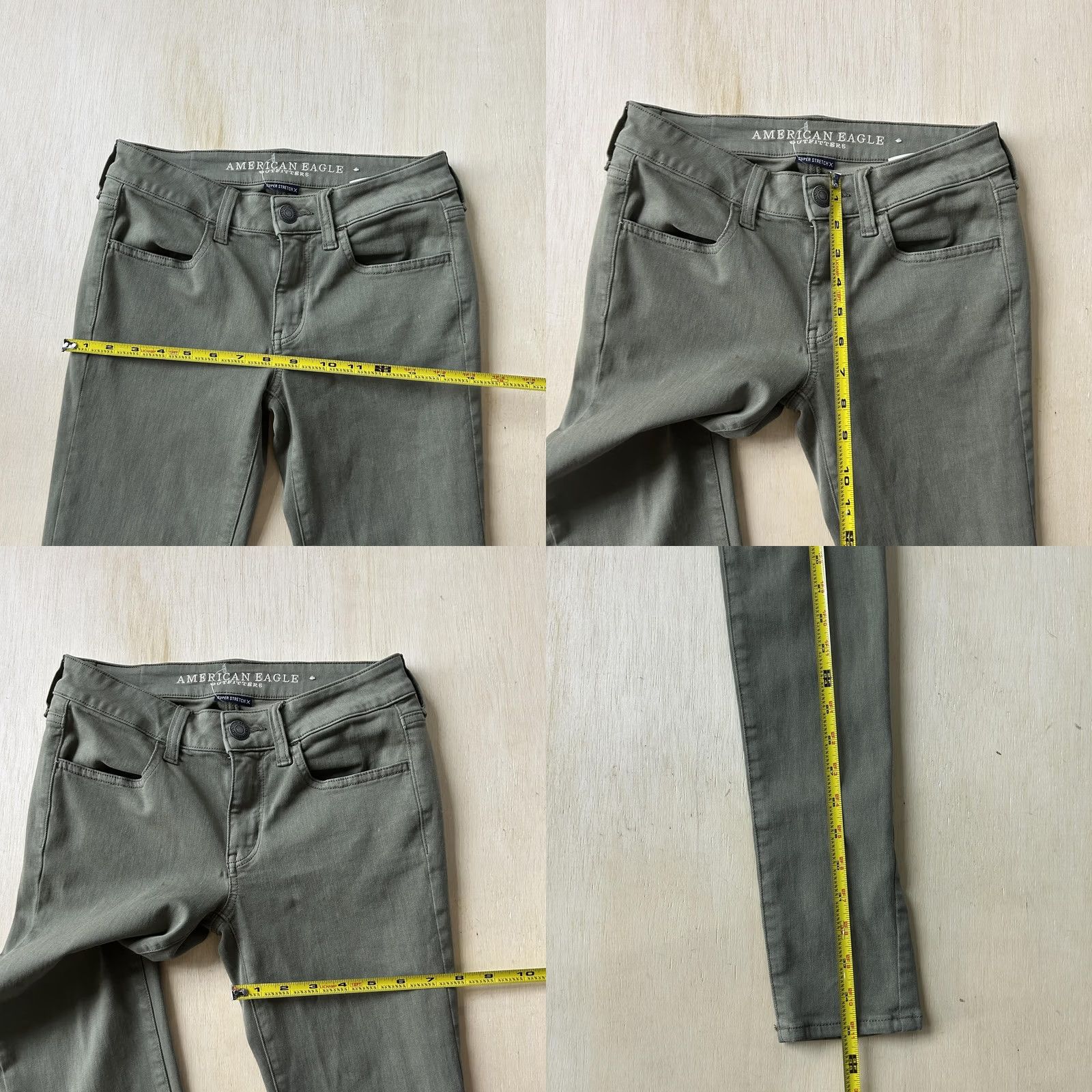 American Eagle Outfitters American Eagle Outfitters Super Stretch X Skinny Jeans Womens 2/26 Green Denim Size 26" / US 2 / IT 38 - 8 Thumbnail