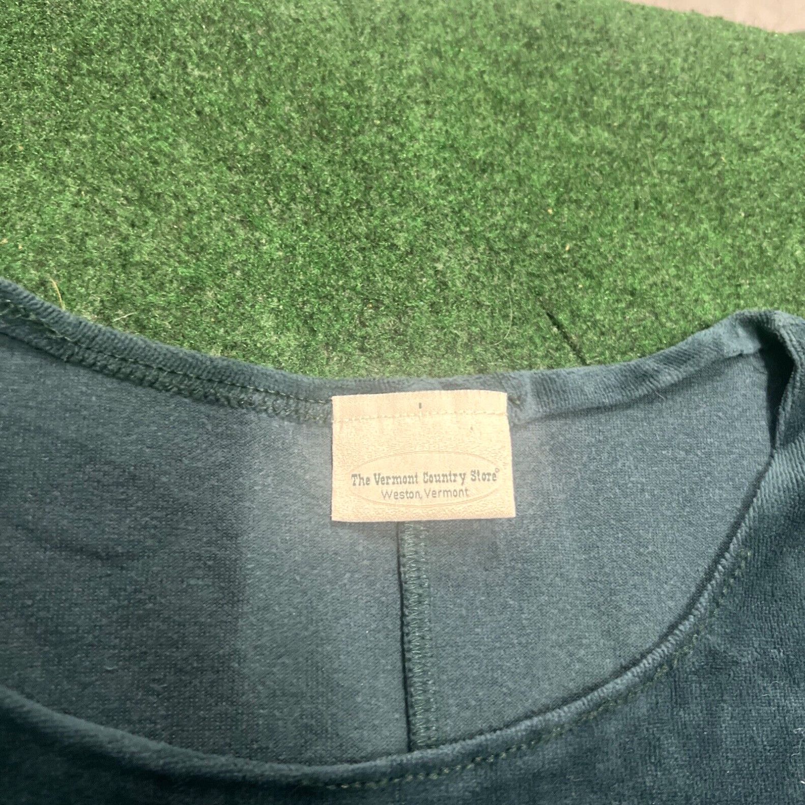 CLOT Vermont Country Store Womens Jumper Dress Sz Large Green Modest Cloth Size L / US 10 / IT 46 - 3 Thumbnail