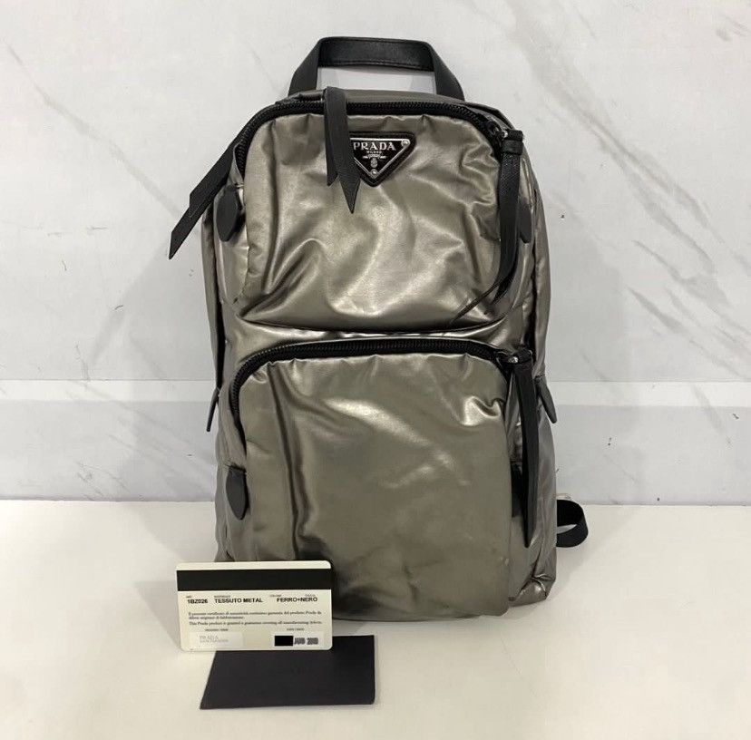 Prada Prada metallic tesutto silver backpack Size ONE SIZE - 2 Thumbnail