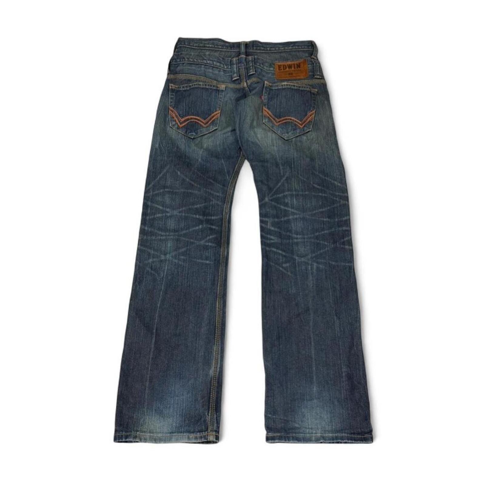 True Religion Vintage y2k style EDWIN Orange stitching design denim jeans Size US 31 - 2 Thumbnail