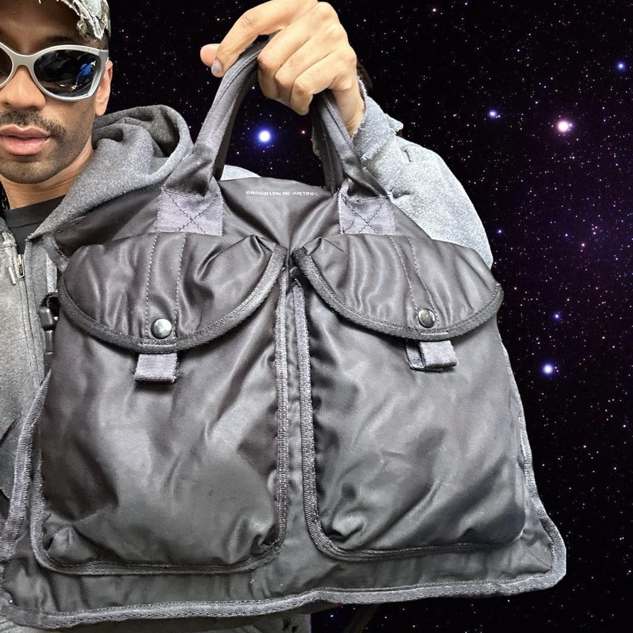 Alpha Industries Alpha Industries Black Nylon Utilitarian Messenger Bag Size ONE SIZE - 7 Thumbnail
