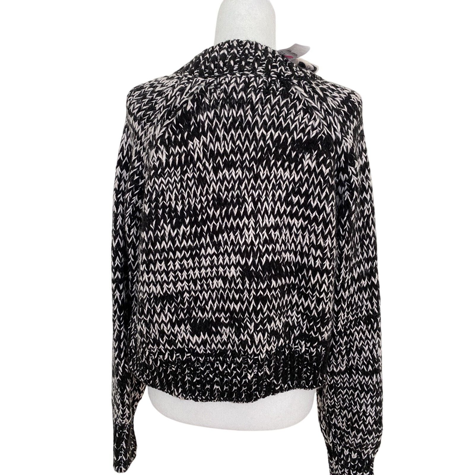 Topshop TopShop Black White Chunky Knit Sweater knitt Size M A003074 Size M / US 6-8 / IT 42-44 - 8 Thumbnail