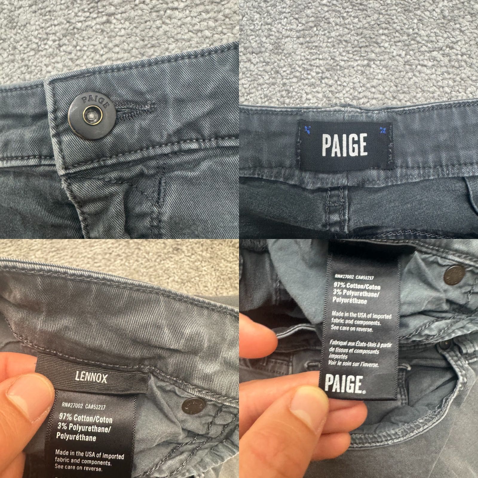 Paige Paige Slim Denim Jeans Men 33x30 Streetwear Vintage City 32x30 Gray Jeans Womens Mens Size 24" / US 00 / IT 34 - 8 Thumbnail