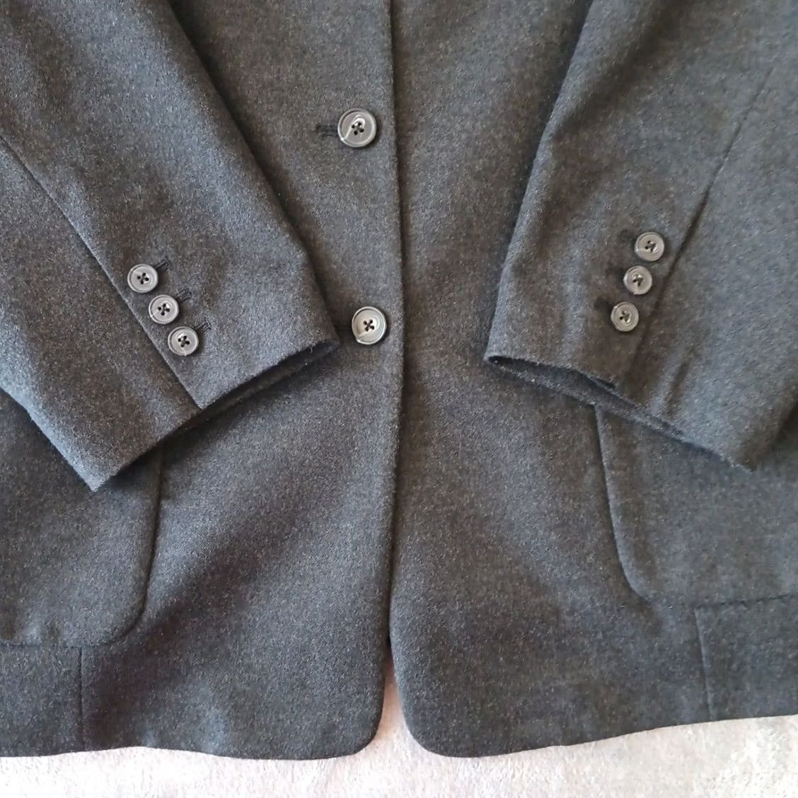 Lands' End Lands' End Blazer Jacket Womens Plus Size 20W Gray Wool Cashmere Lined Single-Breasted Notch Lapel Suit Jacket Size 3XL / US 20-22 - 5 Thumbnail