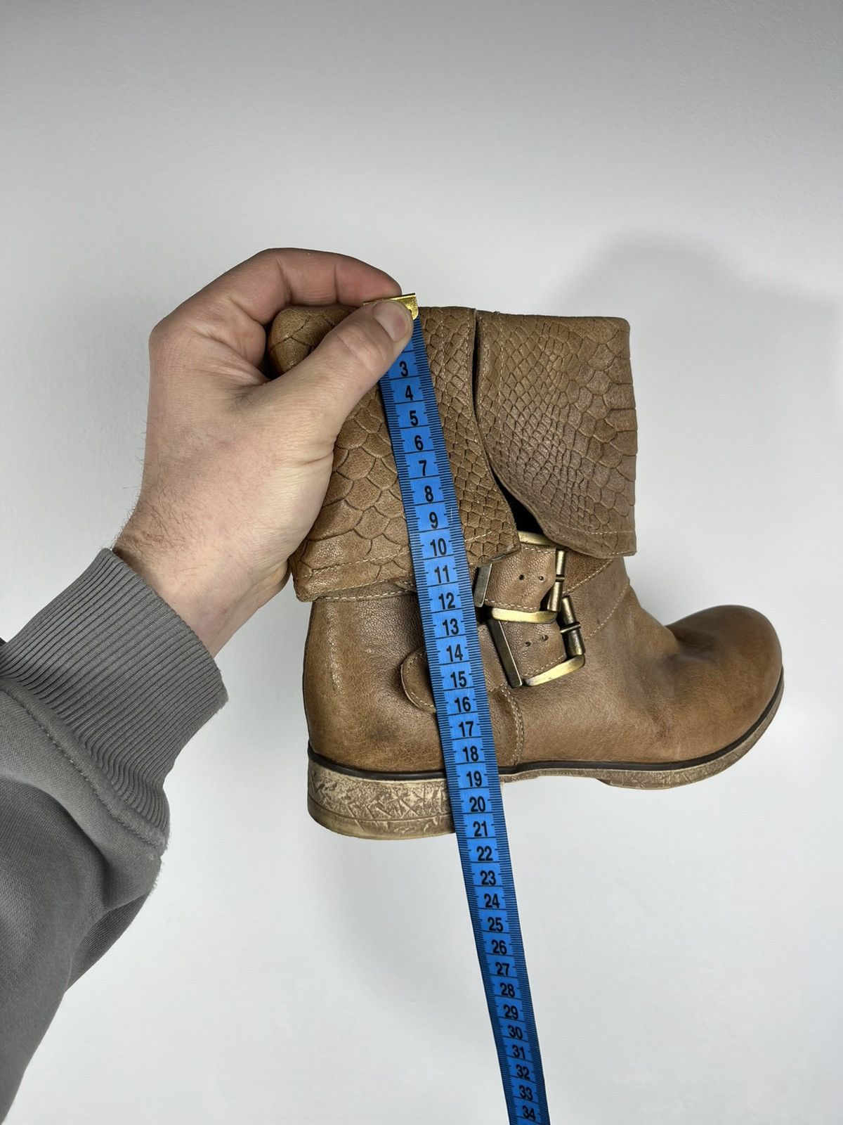 Other Avant Garde Leather Buckle Ankle Boots EU 38 Brown Textured Size US 7 / IT 37 - 15 Thumbnail