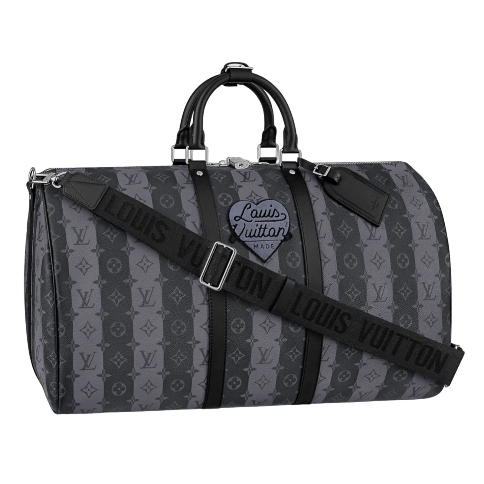 Louis Vuitton Louis Vuitton Keepall Black Stripe Monogram Heart Travel Bag Size ONE SIZE - 1 Thumbnail