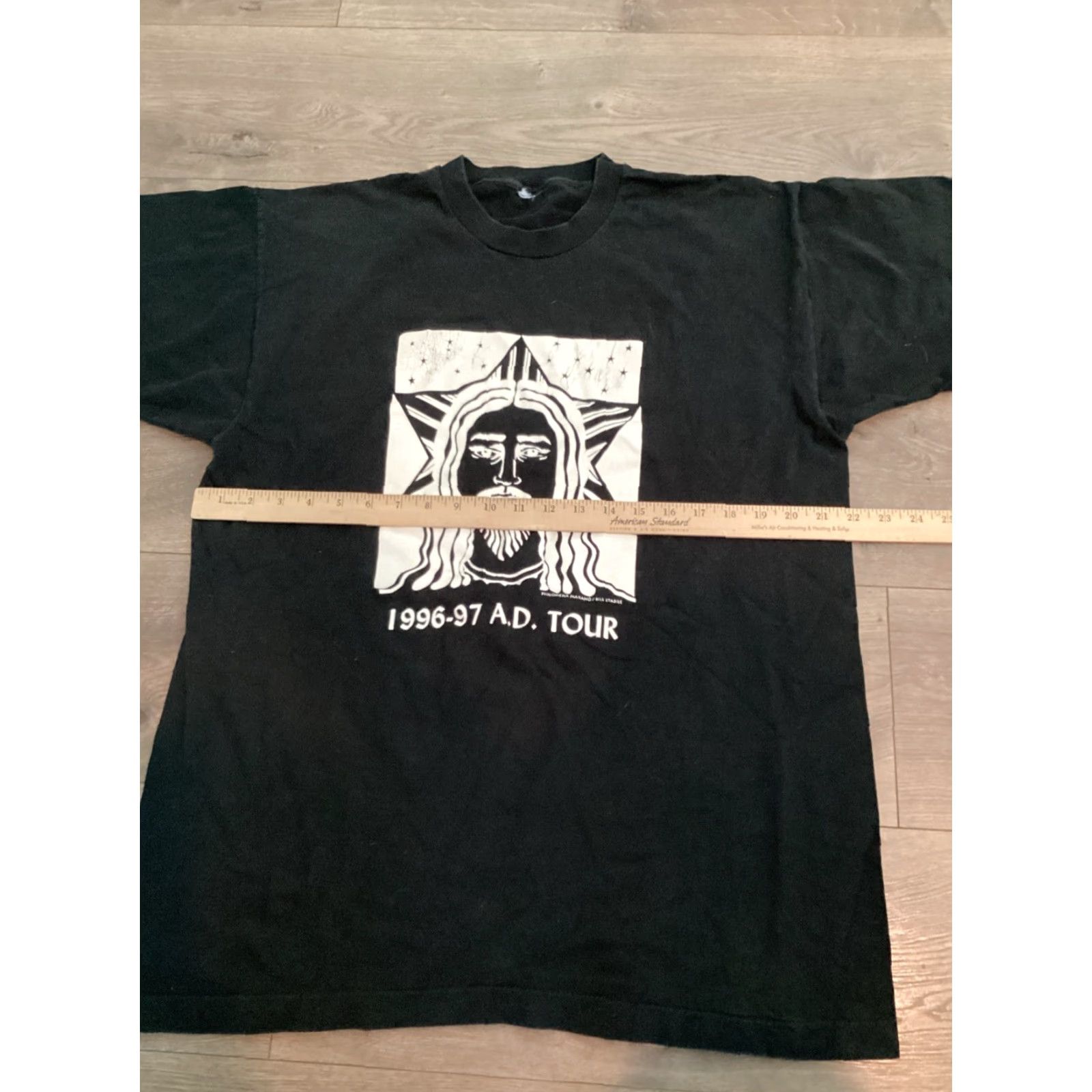Fruit Of The Loom VINTAGE Jesus A.D. Tour Shirt Fruit of the Loom T-Shirt Black Solid 90s Single Stitch Adult XL Mens Size US L / EU 52-54 / 3 - 7 Thumbnail