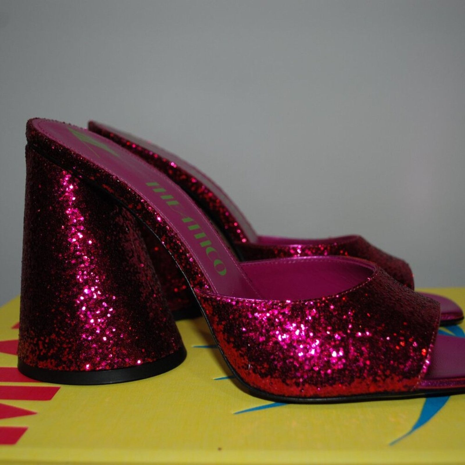 The Attico The Attico Pink Devon Glitter Mule Heels Sandals IT40 Size US 10 / IT 40 - 6 Thumbnail