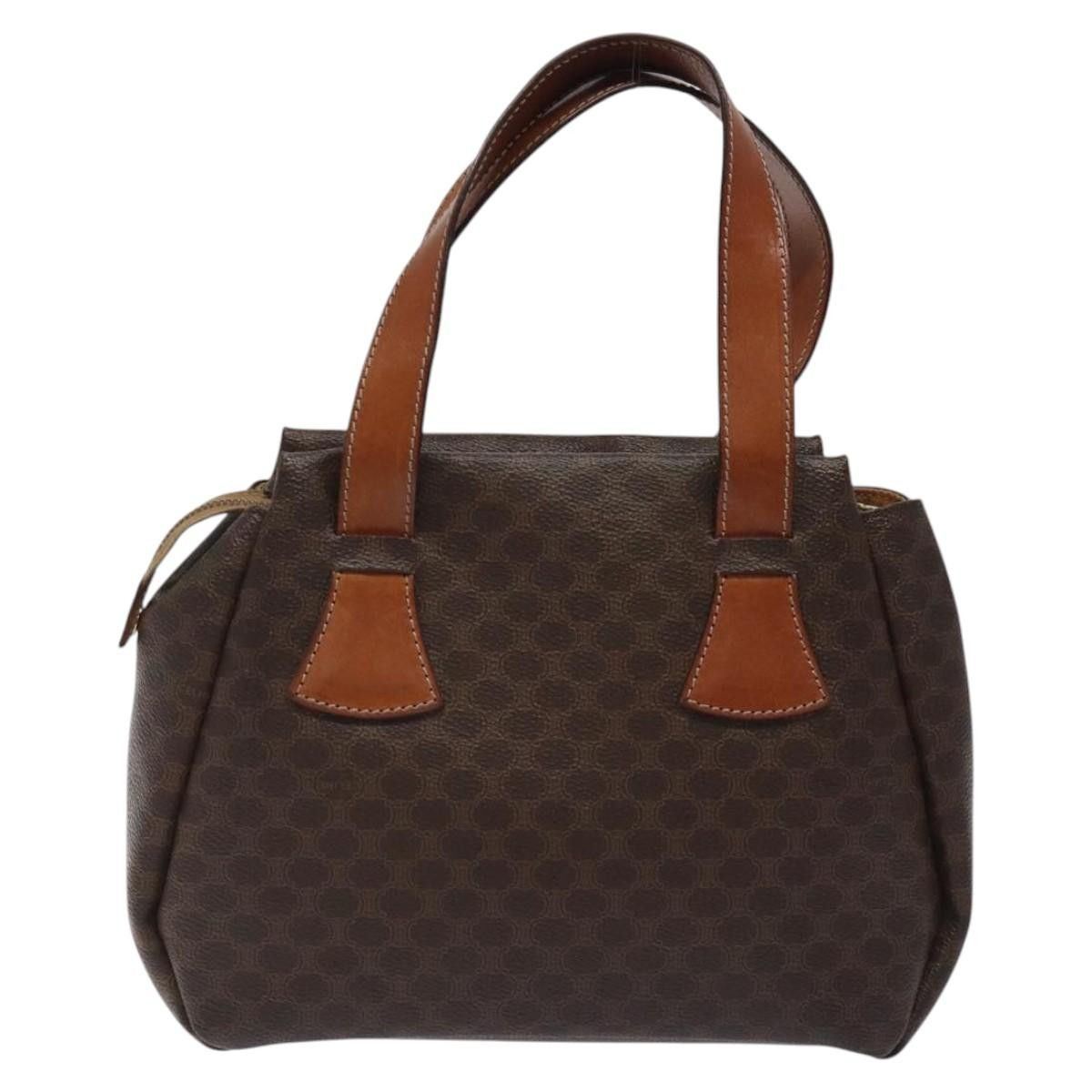 Celine CELINE Macadam Canvas Hand Bag Pvc Leather Brown Gold Size ONE SIZE - 3 Thumbnail