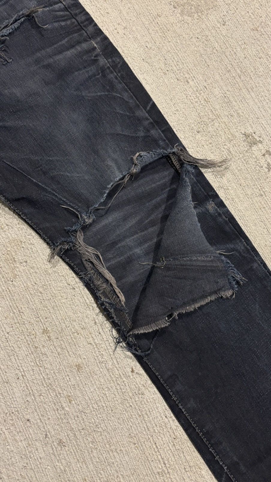 Rick Owens Drkshdw Rick Owens Distressed Detroit Cut Denim Size US 32 / EU 48 - 6 Thumbnail