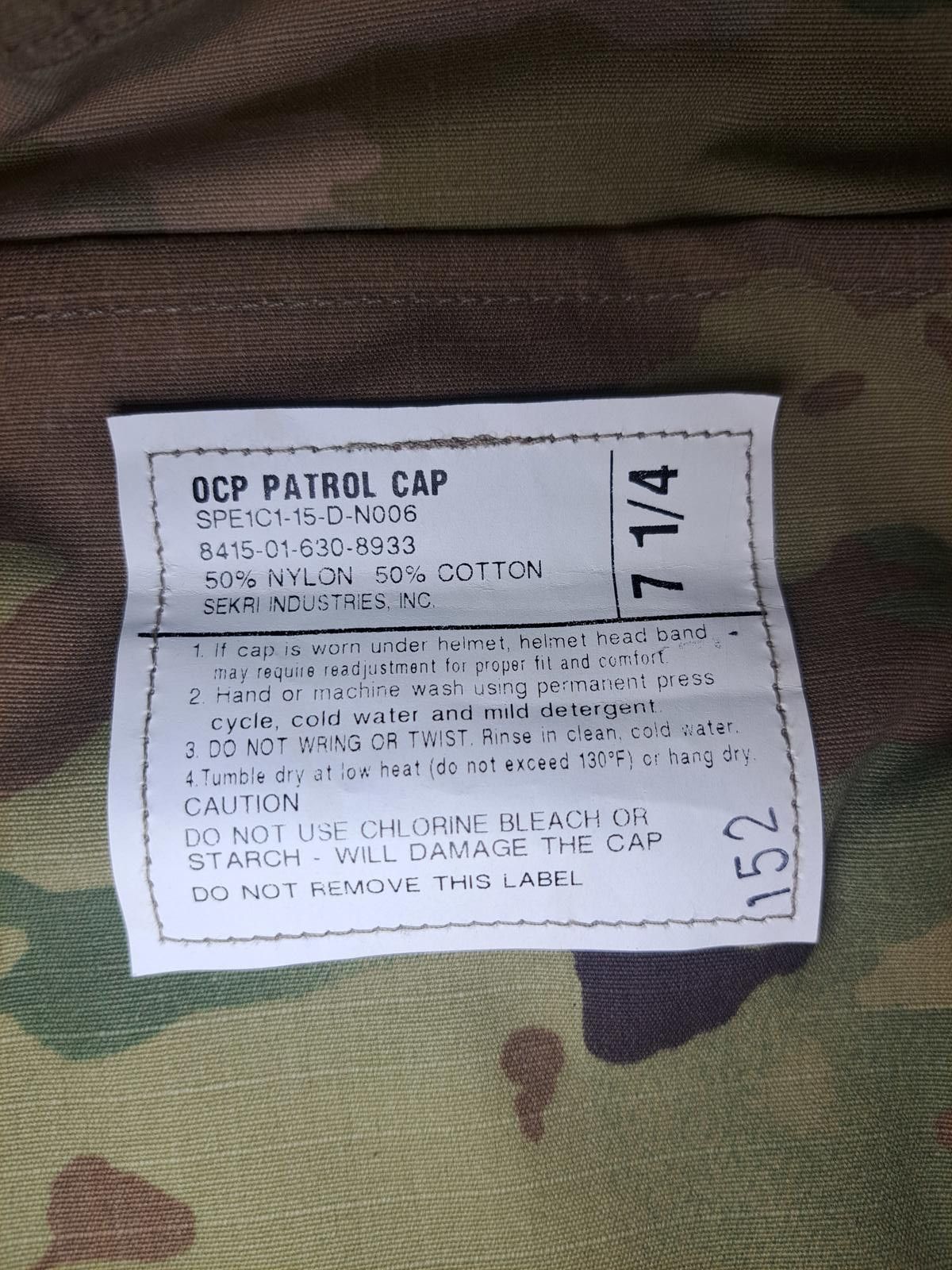 Other OCP Patrol Cap Camouflage Military Hat Size 7 1/4 Size ONE SIZE - 3 Thumbnail