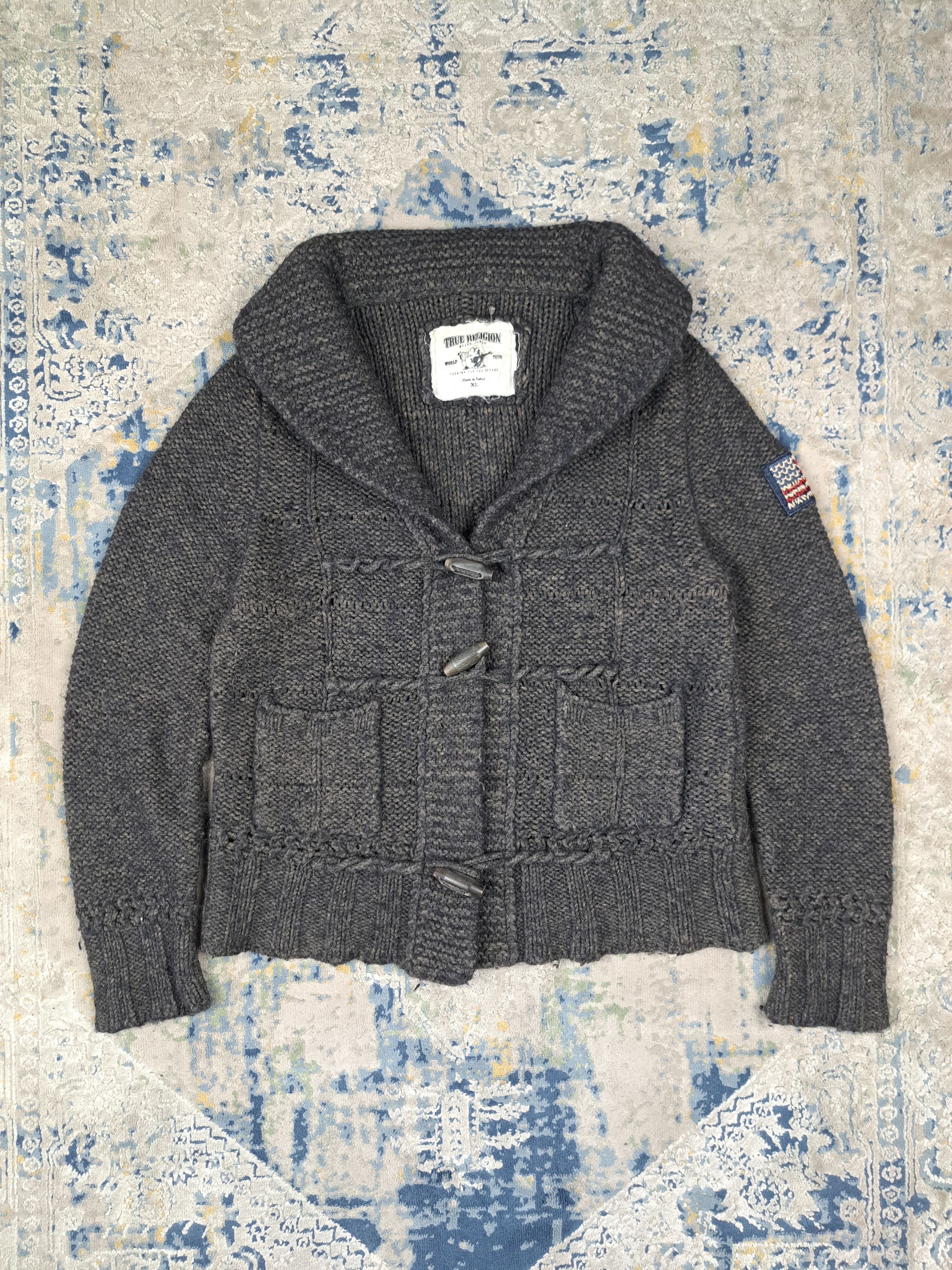 True Religion True Religion Rare Wool Knit Cardigan Drip Swag Chief Keef Size XL / US 12-14 / IT 48-50 - 1 Thumbnail