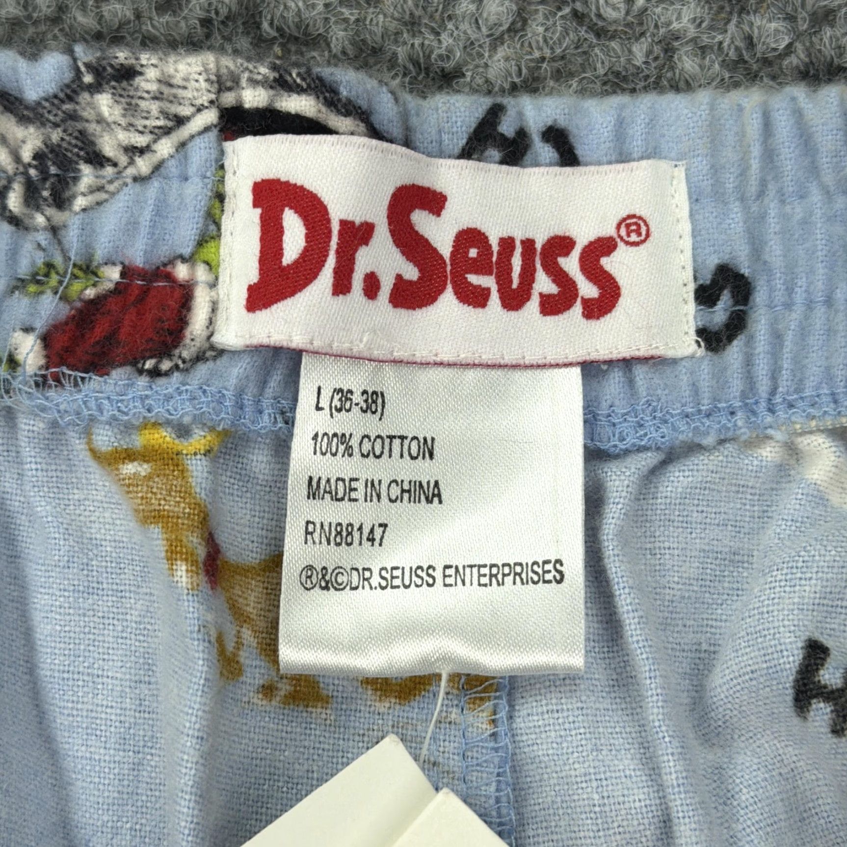 Vintage Dr Seuss Grinch Pajama Shorts Mens Large Blue Christmas Sleep Lounge Boxers Size US 33 - 4 Thumbnail