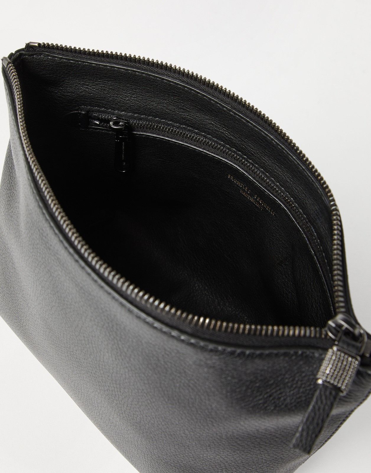 Brunello Cucinelli o1la1rc1a0326 Size: OS / Leather Beauty Case in Black Size ONE SIZE - 3 Thumbnail