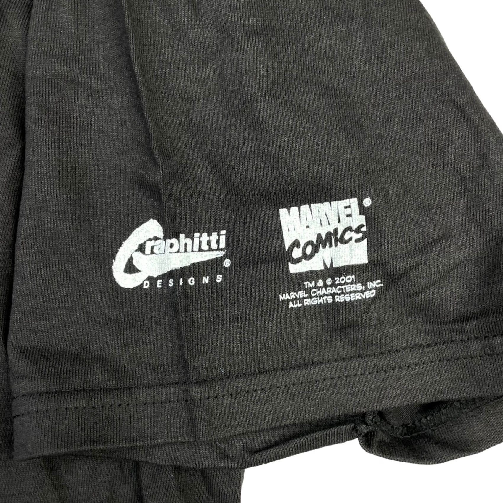 Hanes Hanes T-Shirt Men Marvel Elektra Dare Devil Manuel 2001 Graphitti Black MEDIUM Short Sleeve Crew Neck Cotton VTG NEW with Tags Size US M / EU 48-50 / 2 - 4 Thumbnail