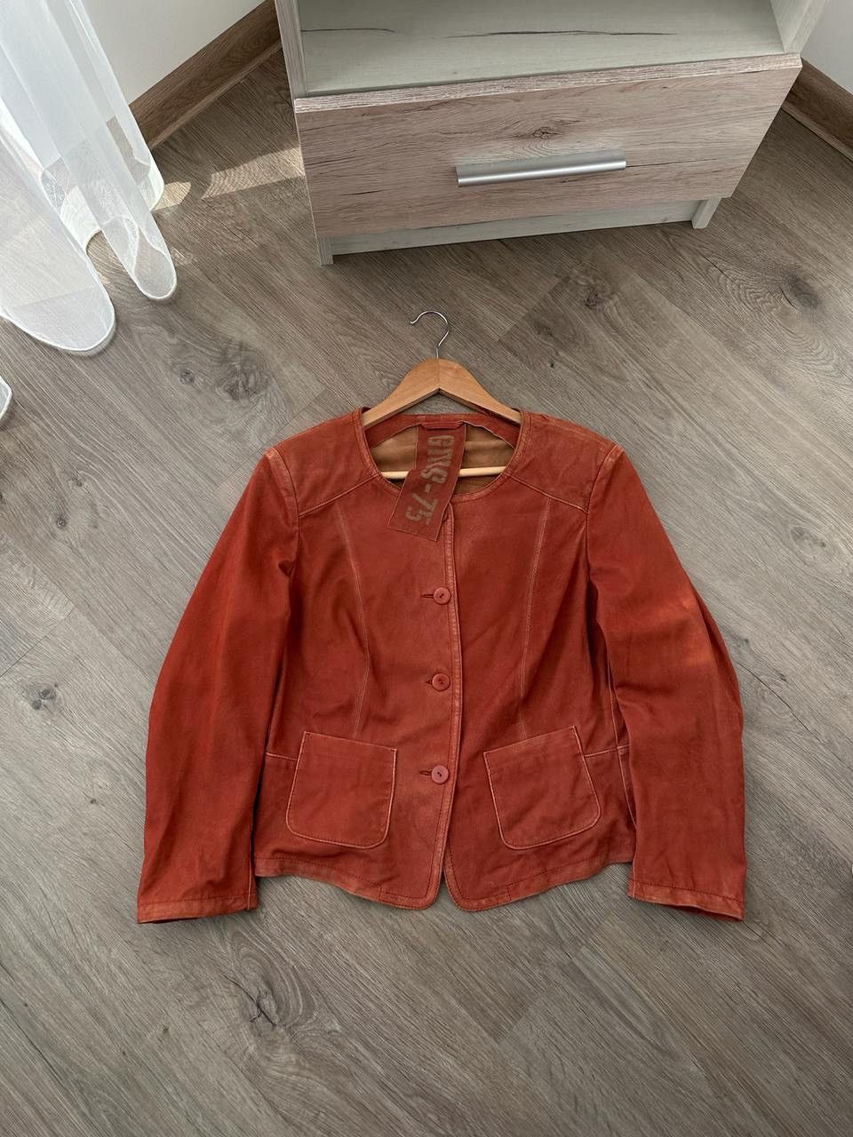 Japanese Brand × Vintage Vintage GMS-75 Red Leather W's Jacket Size S / US 4 / IT 40 - 2 Thumbnail