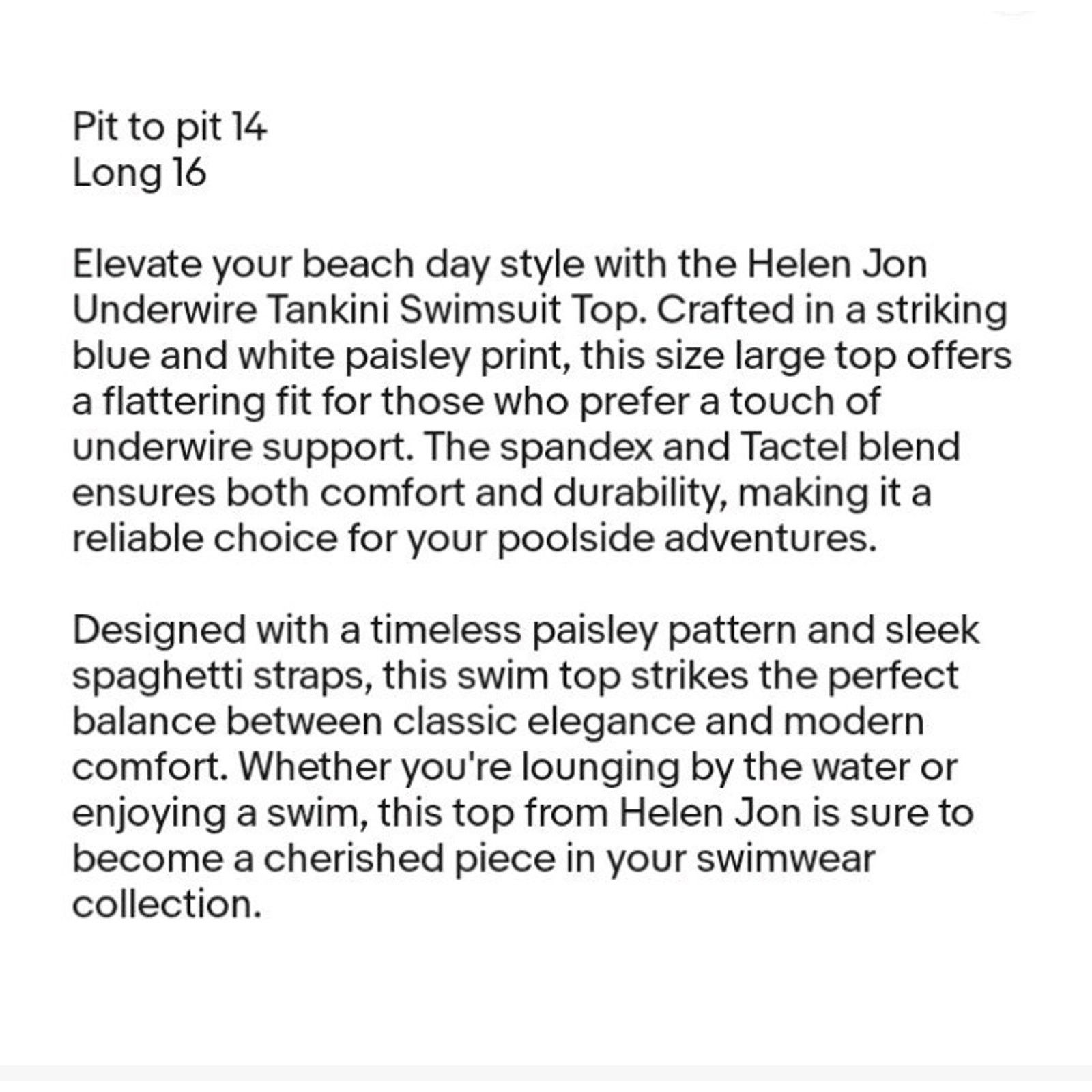 Other Helen Jon Underwire Tankini Swimsuit Top Size Large Size L / US 10 / IT 46 - 11 Thumbnail