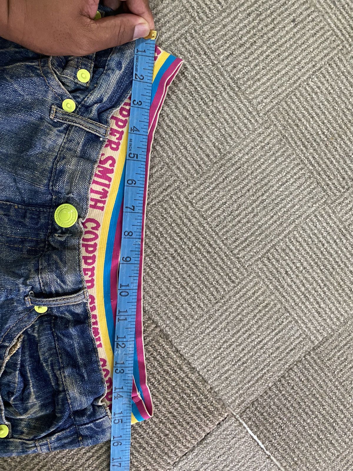 Hysteric Glamour × If Six Was Nine JAPANESE BRAND DISTRESED COPPER SMITH DOUBLE WAIST JEANS Size US 34 / EU 50 - 17 Thumbnail