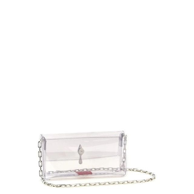 Christian Louboutin CHRISTIAN LOUBOUTIN Bettina Mini Strap Clutch Silver New & A Size ONE SIZE - 2 Thumbnail