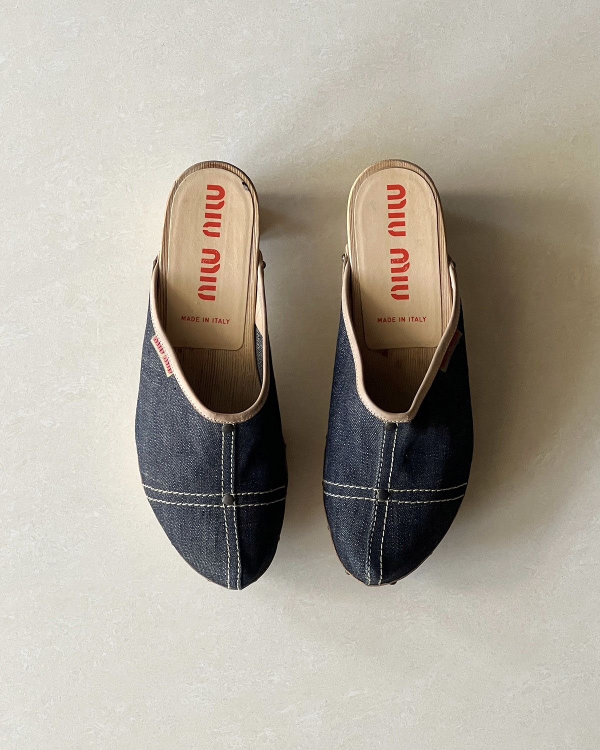 Miu Miu 1990s Miu Miu denim clogs Size US 8 / IT 38 - 4 Thumbnail
