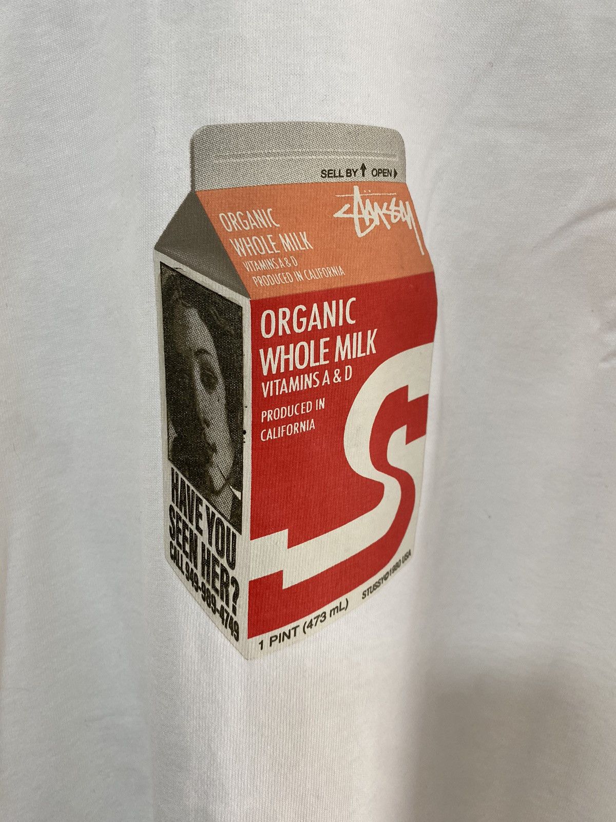 Stussy Stüssy Carton T-shirt, L, white, with print, new with tag Size US L / EU 52-54 / 3 - 4 Thumbnail