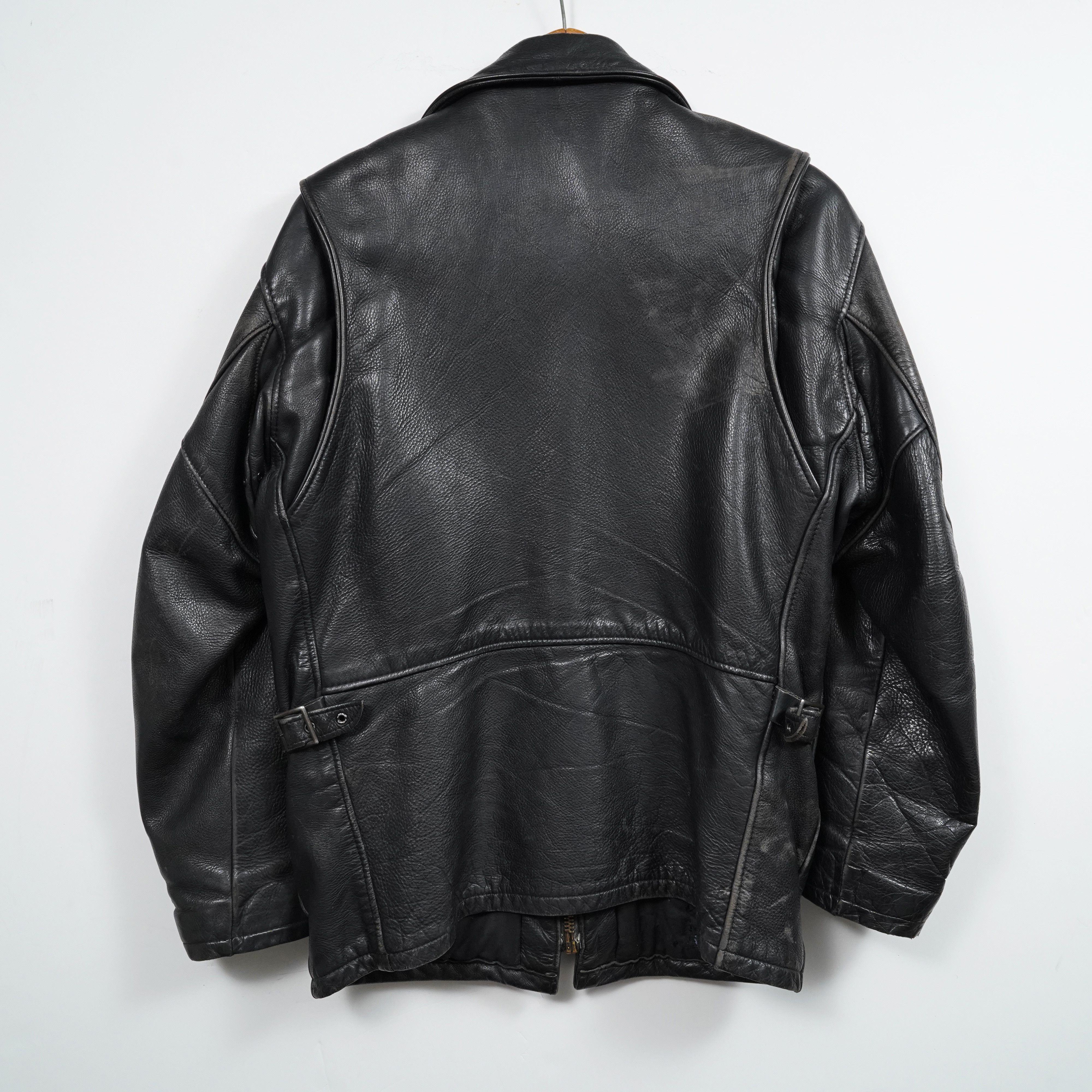 Schott Vintage Schott 685 Leather Car Coat Jacket Black USA Sz 40 Size US M / EU 48-50 / 2 - 2 Thumbnail